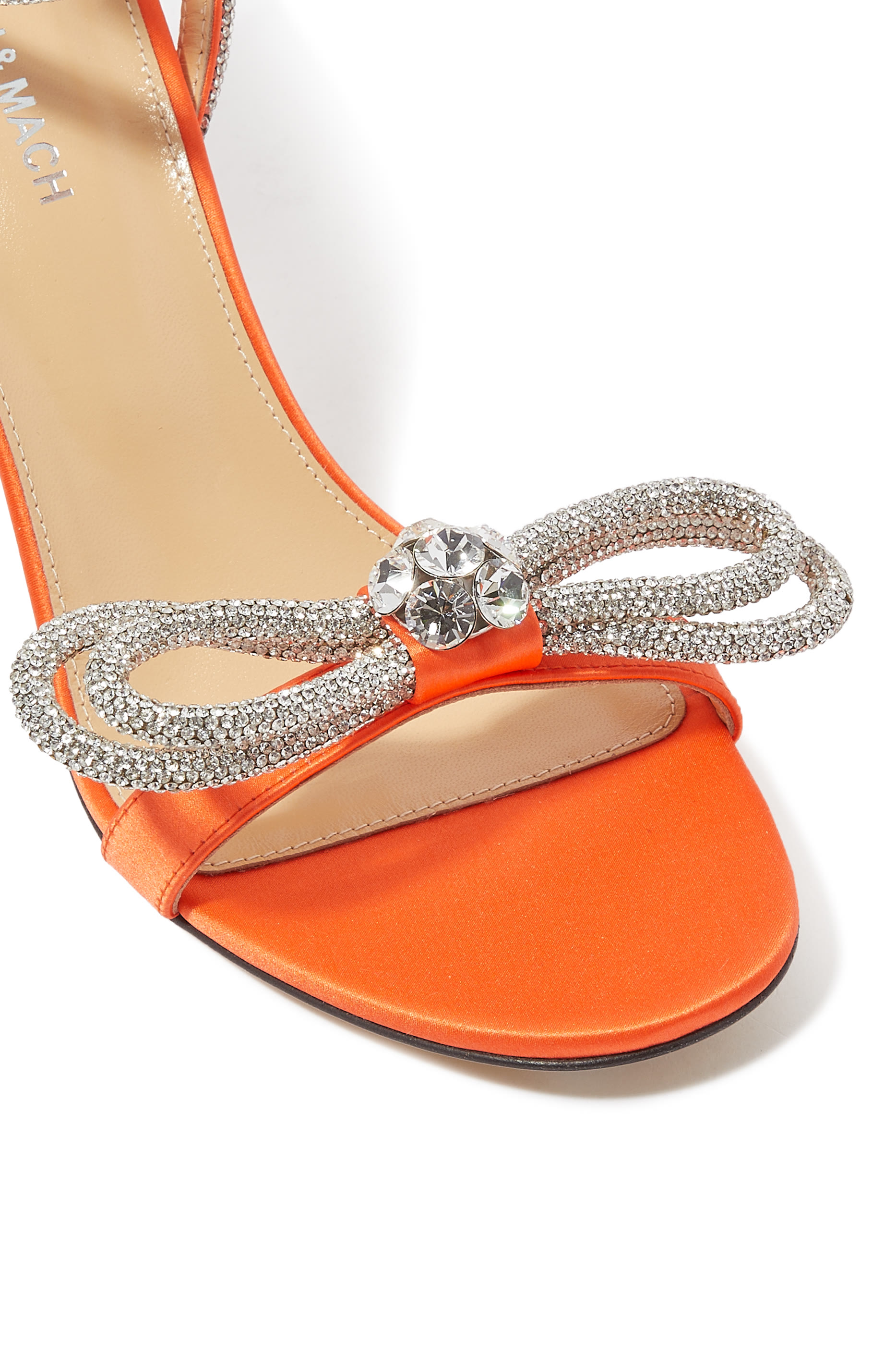 Double Bow 95 Satin Sandals