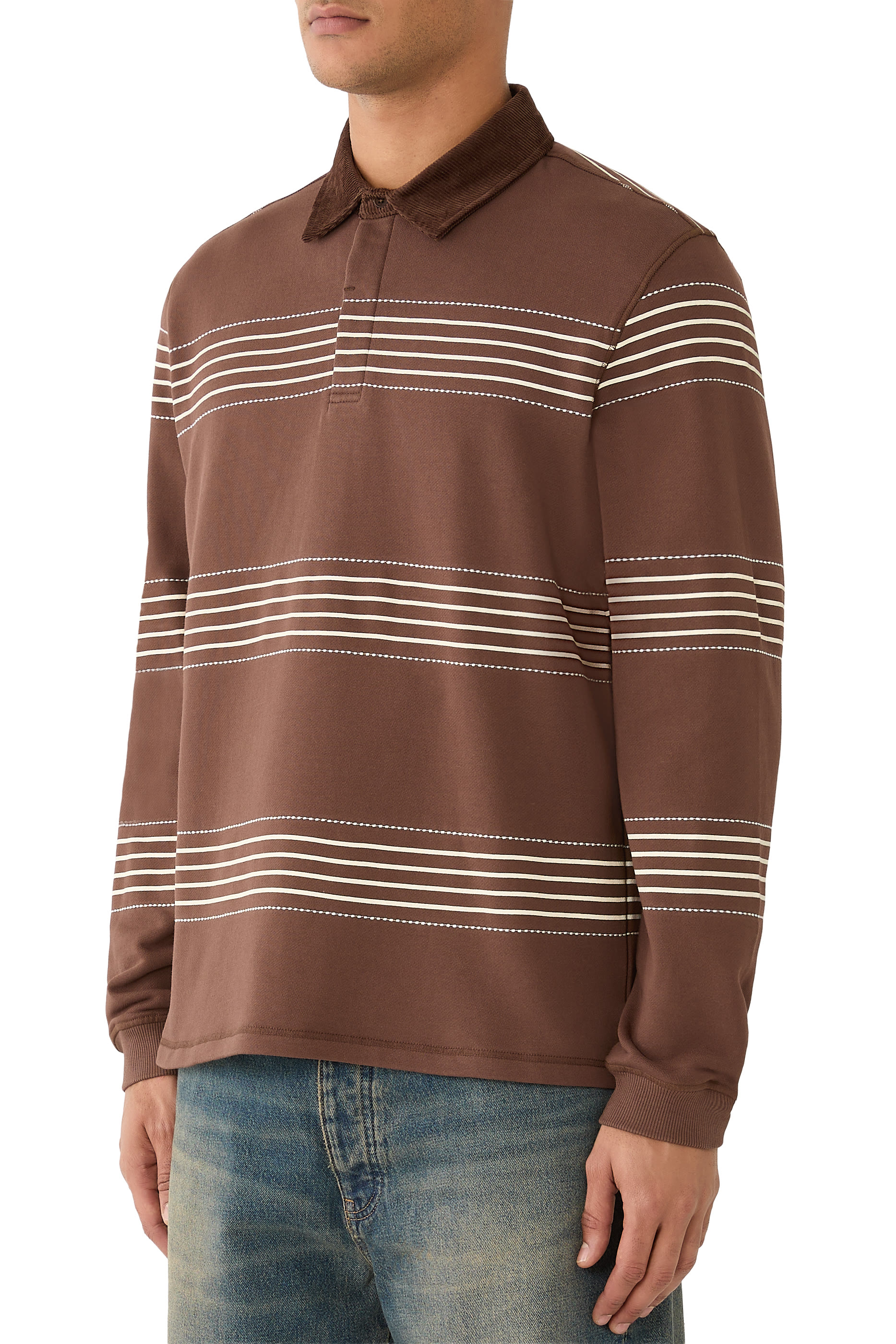 Editor Striped Rugby Polo Shirt