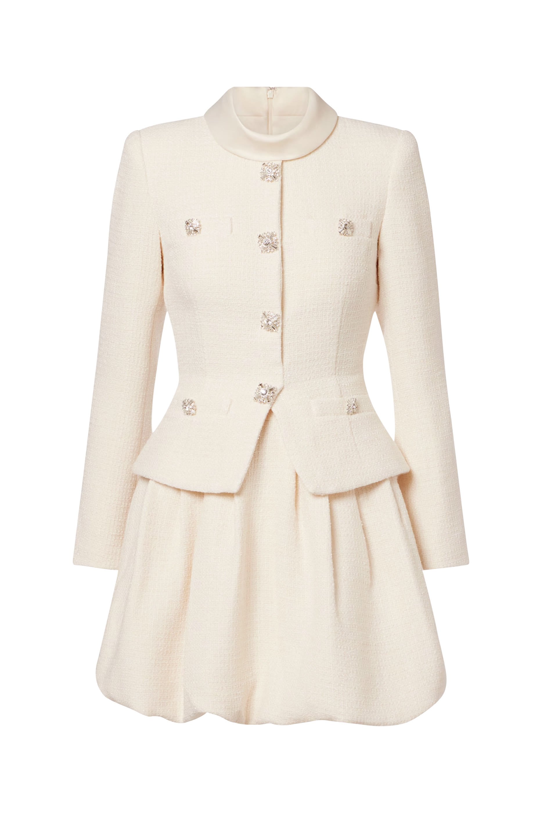 Boucle Collared Mini Dress