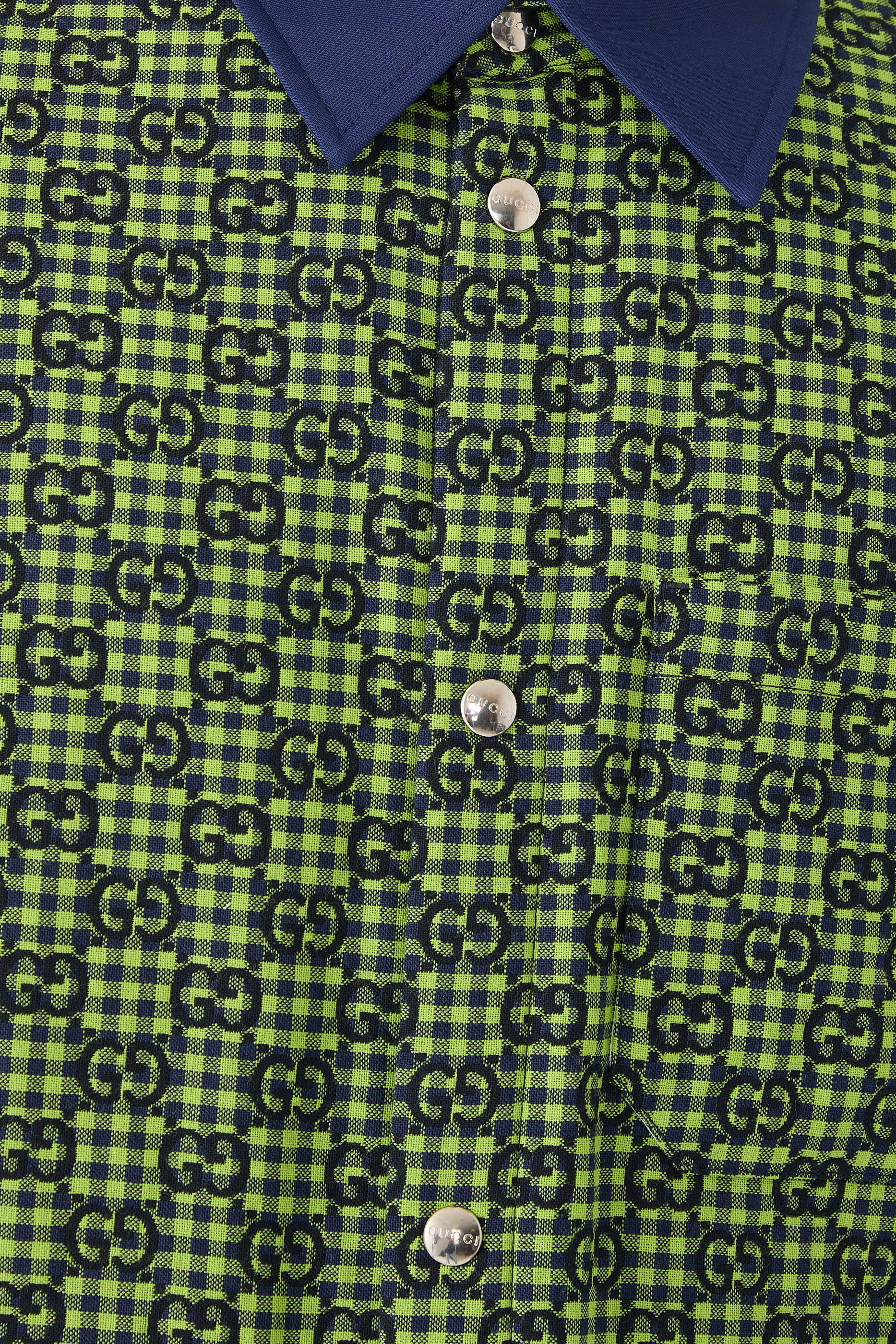 GG Gingham Cotton Wool Jacket