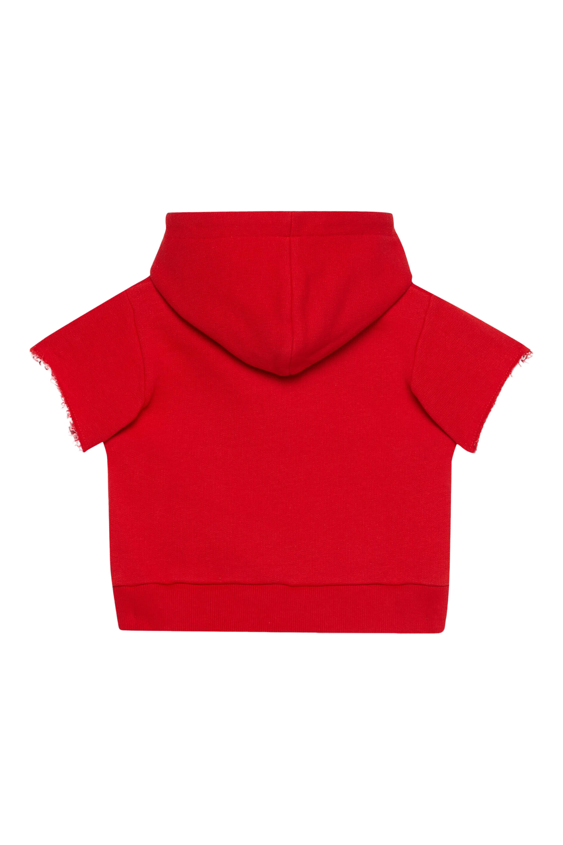 Kids Cotton Hooded Short-Sleeved Sweatshirt
