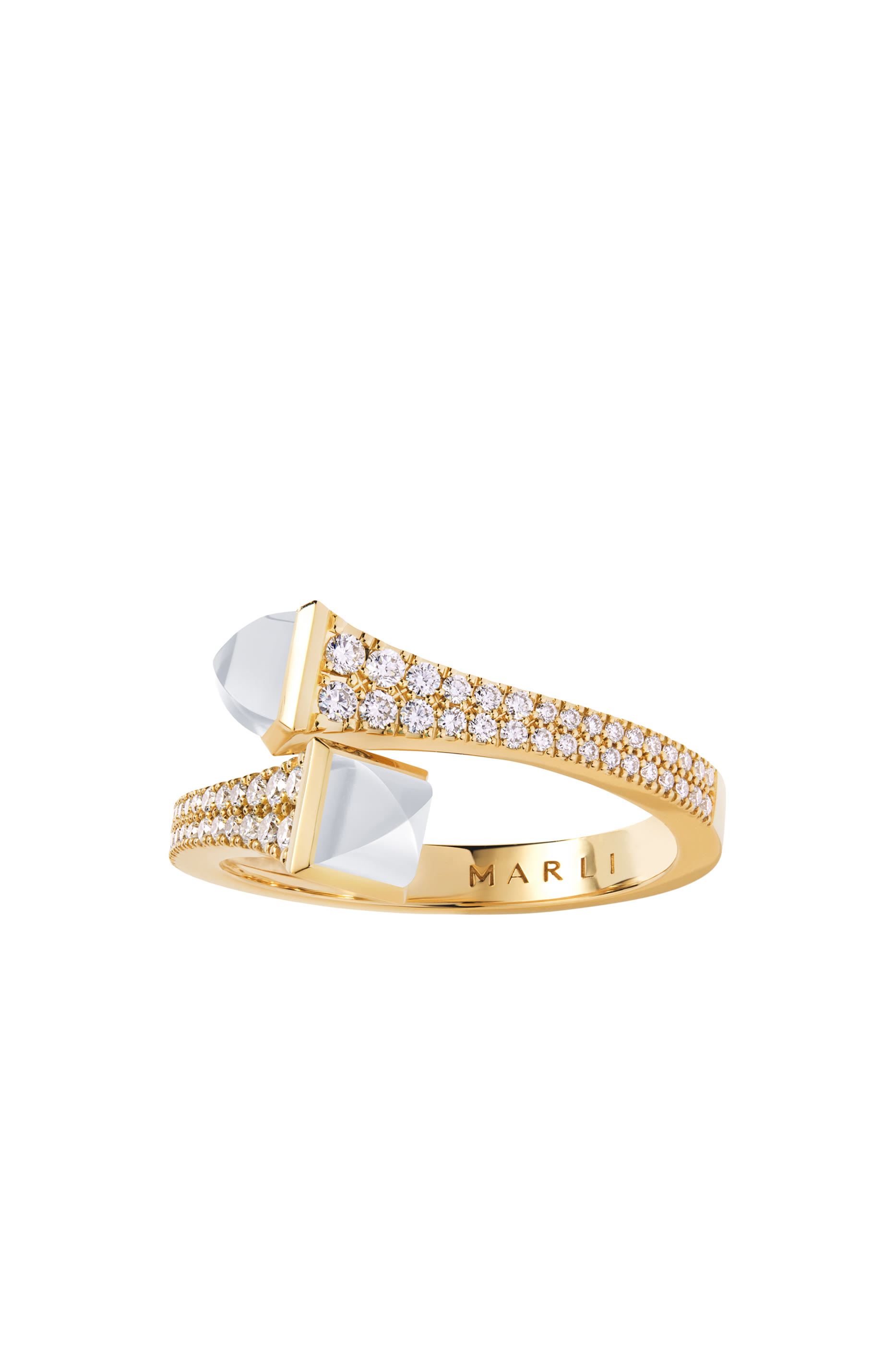 Cleo Slim Ring, 18k White Gold & Agate, Diamonds