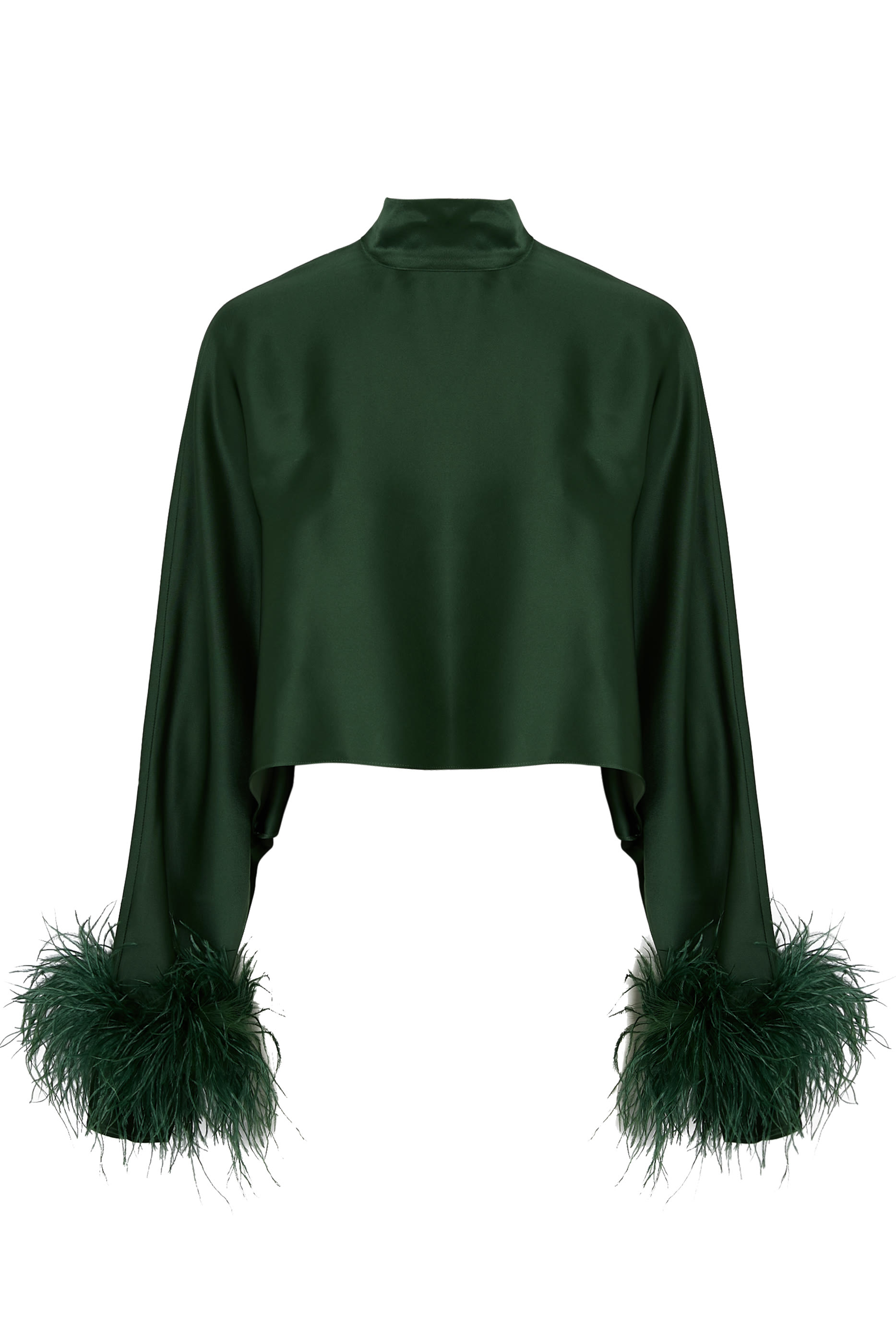 Feathers Satin Caftan Top