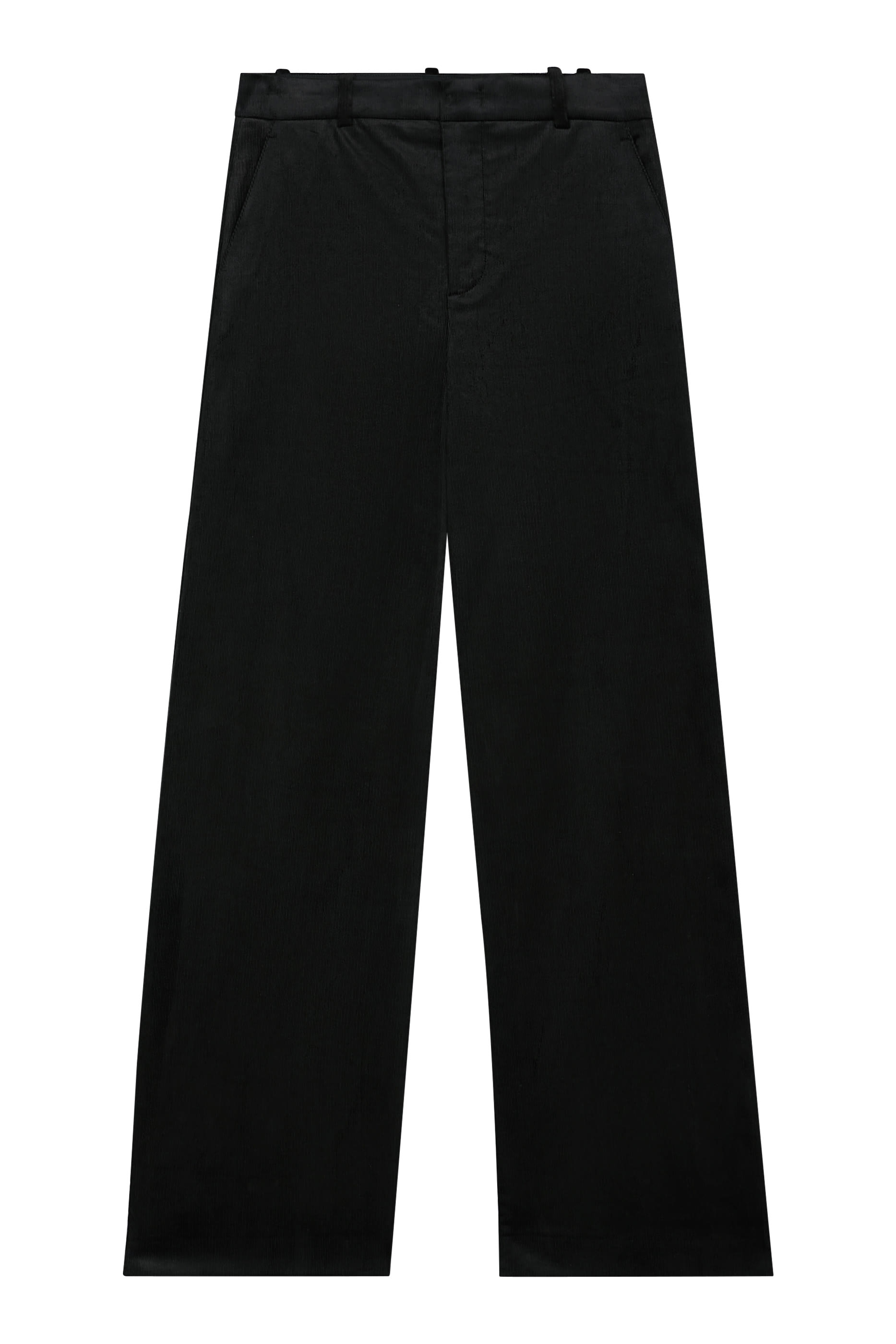 Velvet High-Waist Wide-Leg Trousers