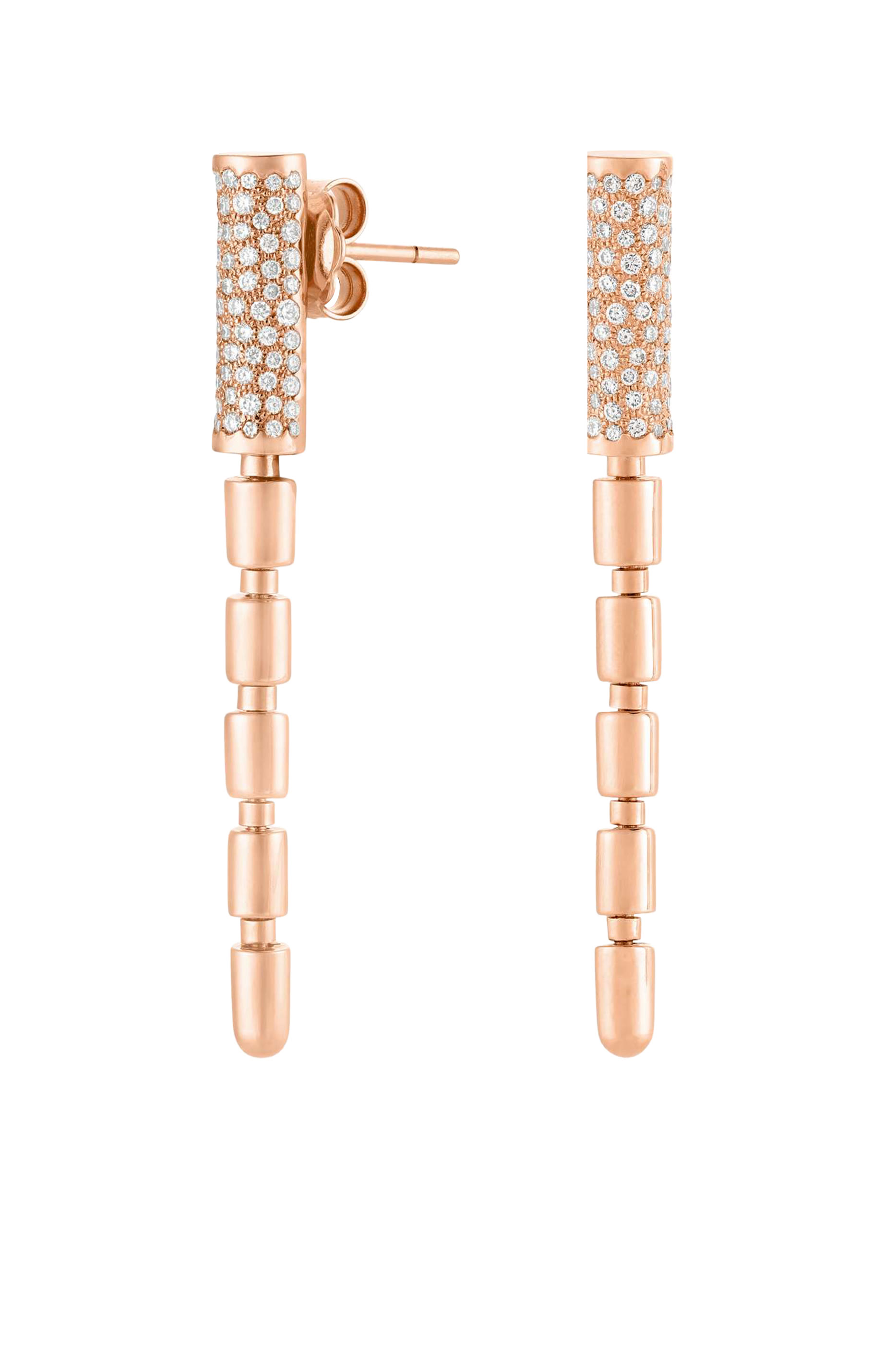 Iteru Earrings, 18k Rose Gold & Diamonds