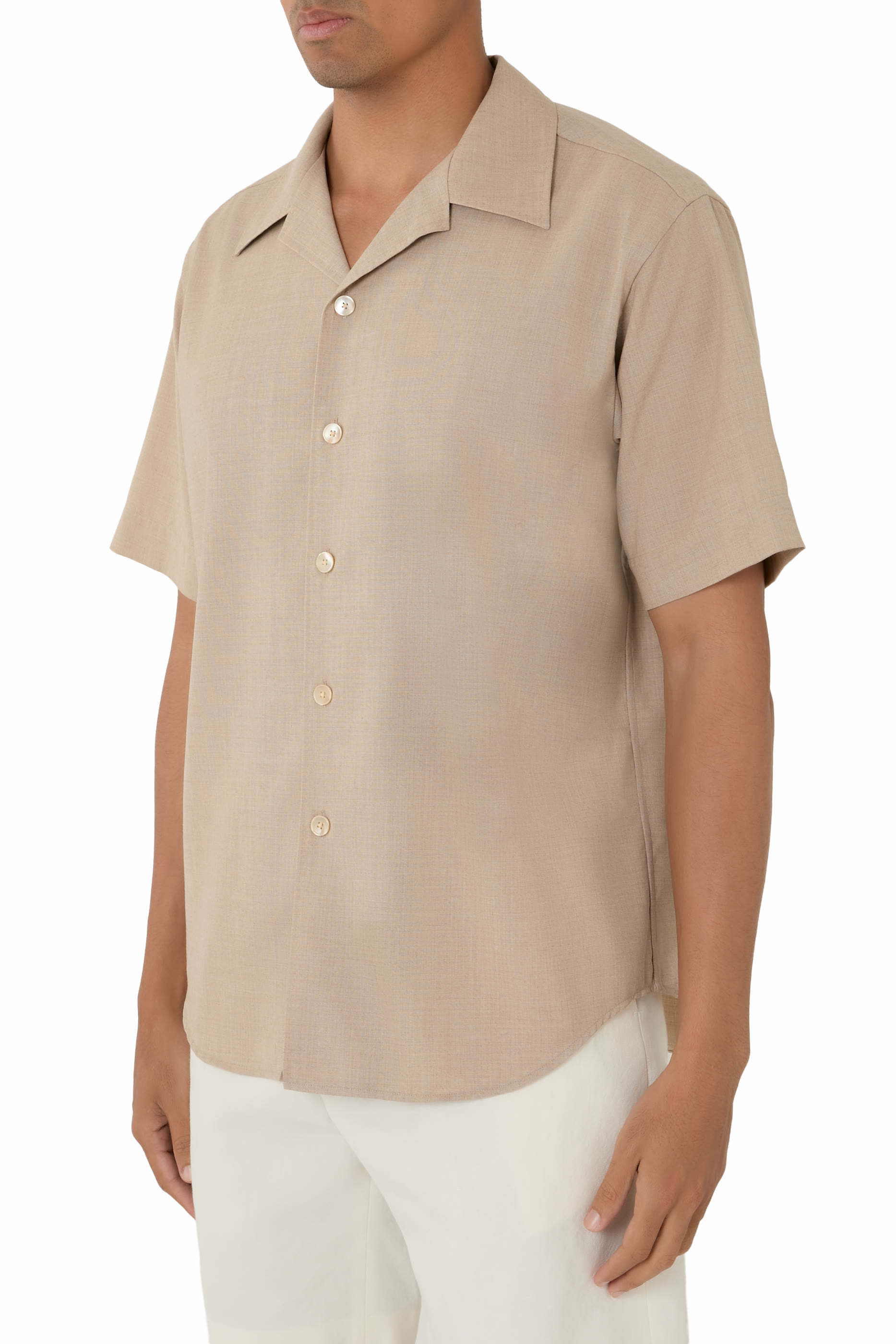 Summer Twist Cashmere Pora Half Sleeves Shirt