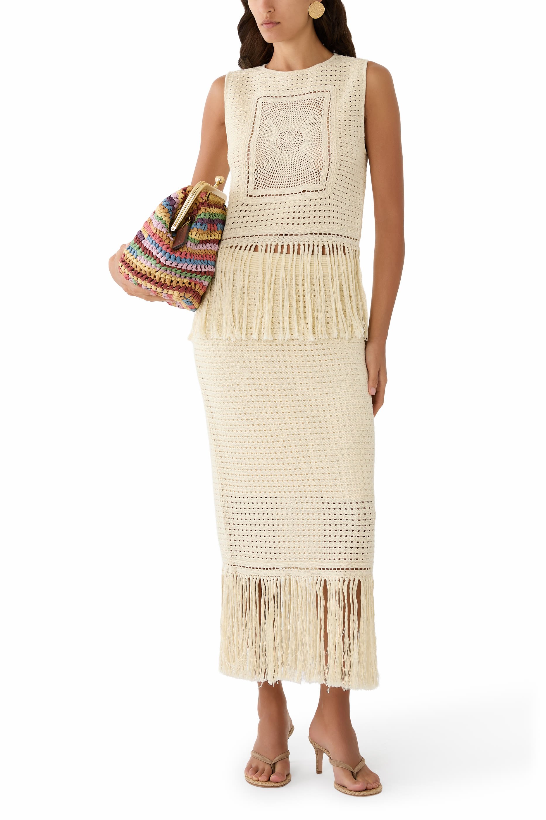 Indra Crochet Fringe Tank