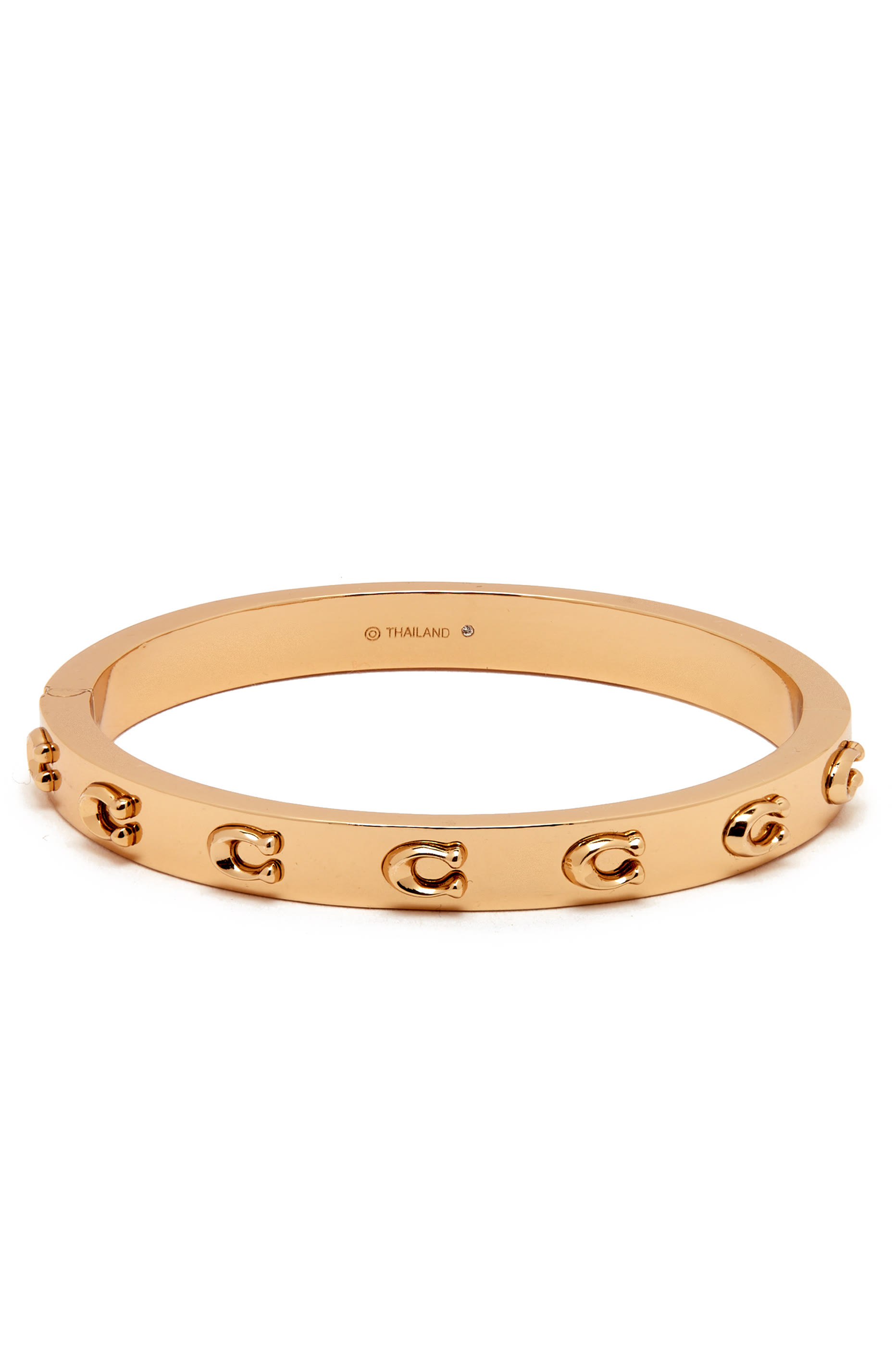 Signature Logo Bracelet, Gold-Plated Brass
