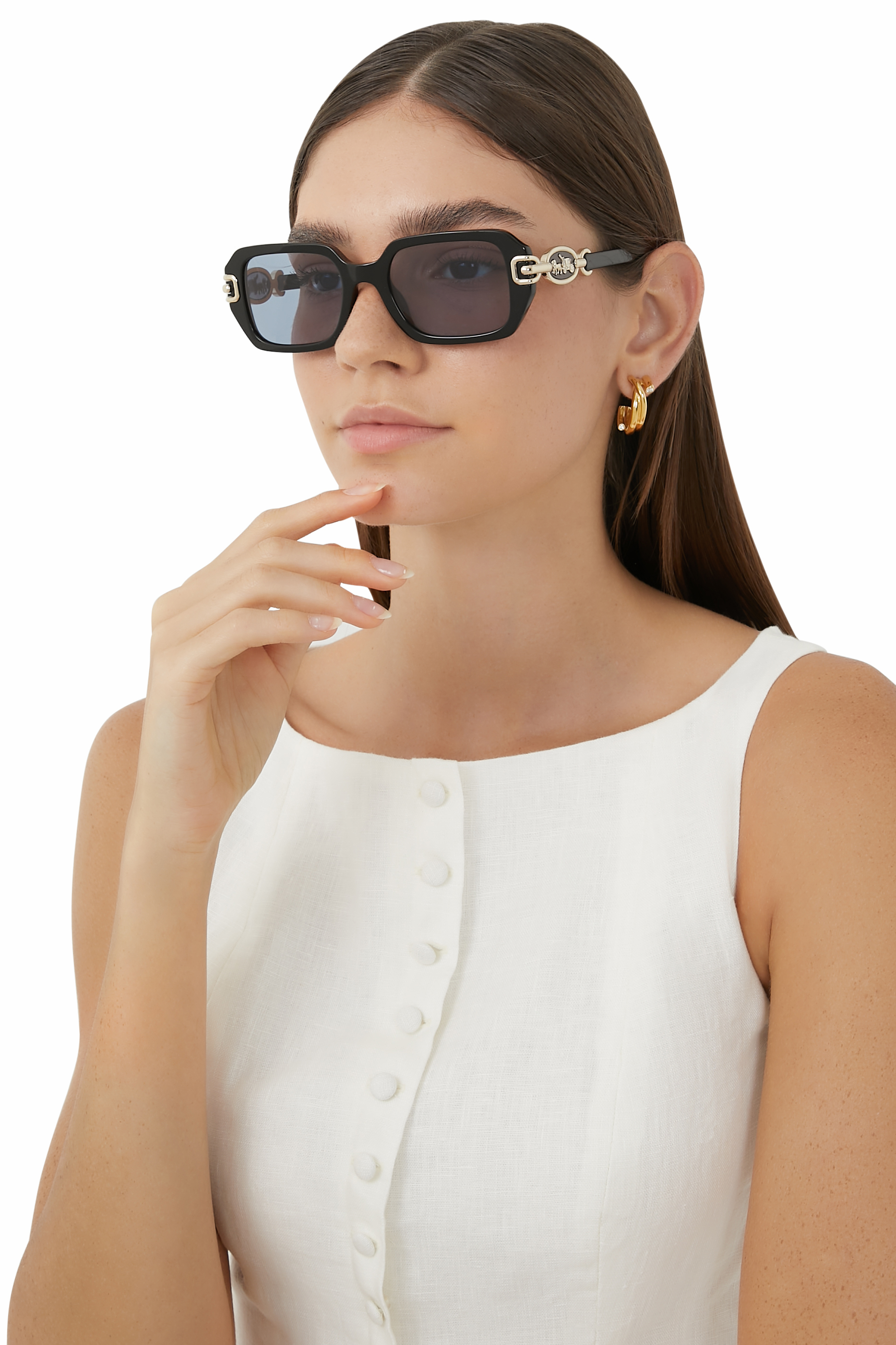 Horse & Carriage Rectangle Sunglasses