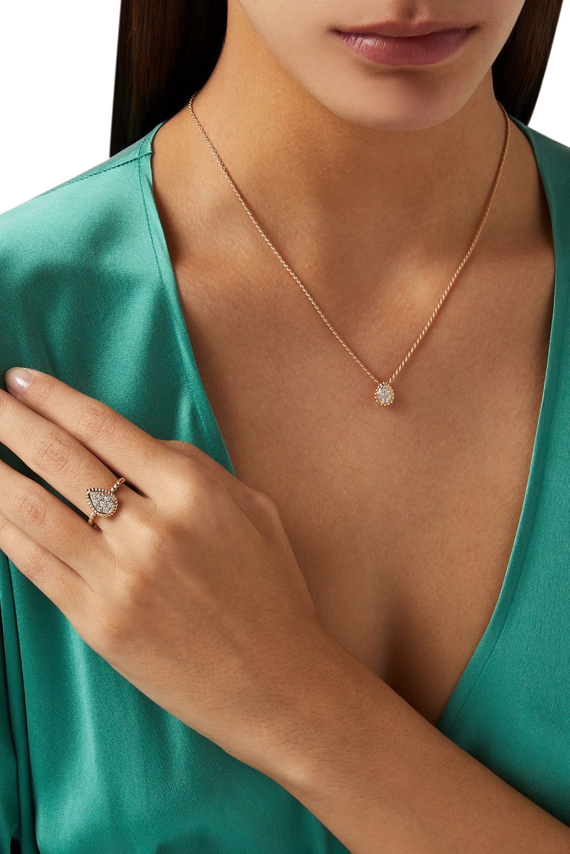 Serpent Boh&egrave;me Motif Ring, 18k Rose Gold & Diamonds