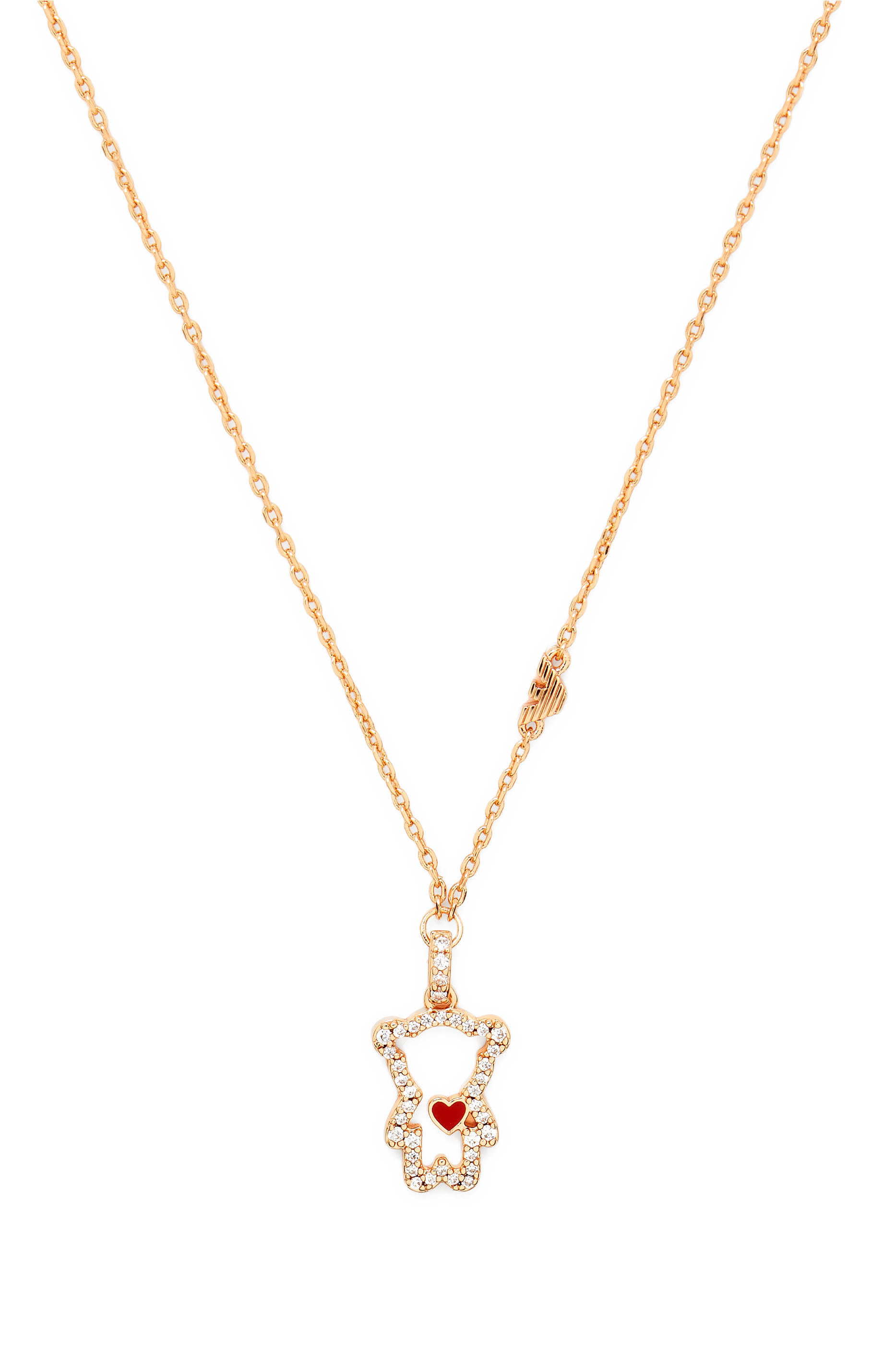 Pendant Necklace, 14k Brass & Cubic Zirconia