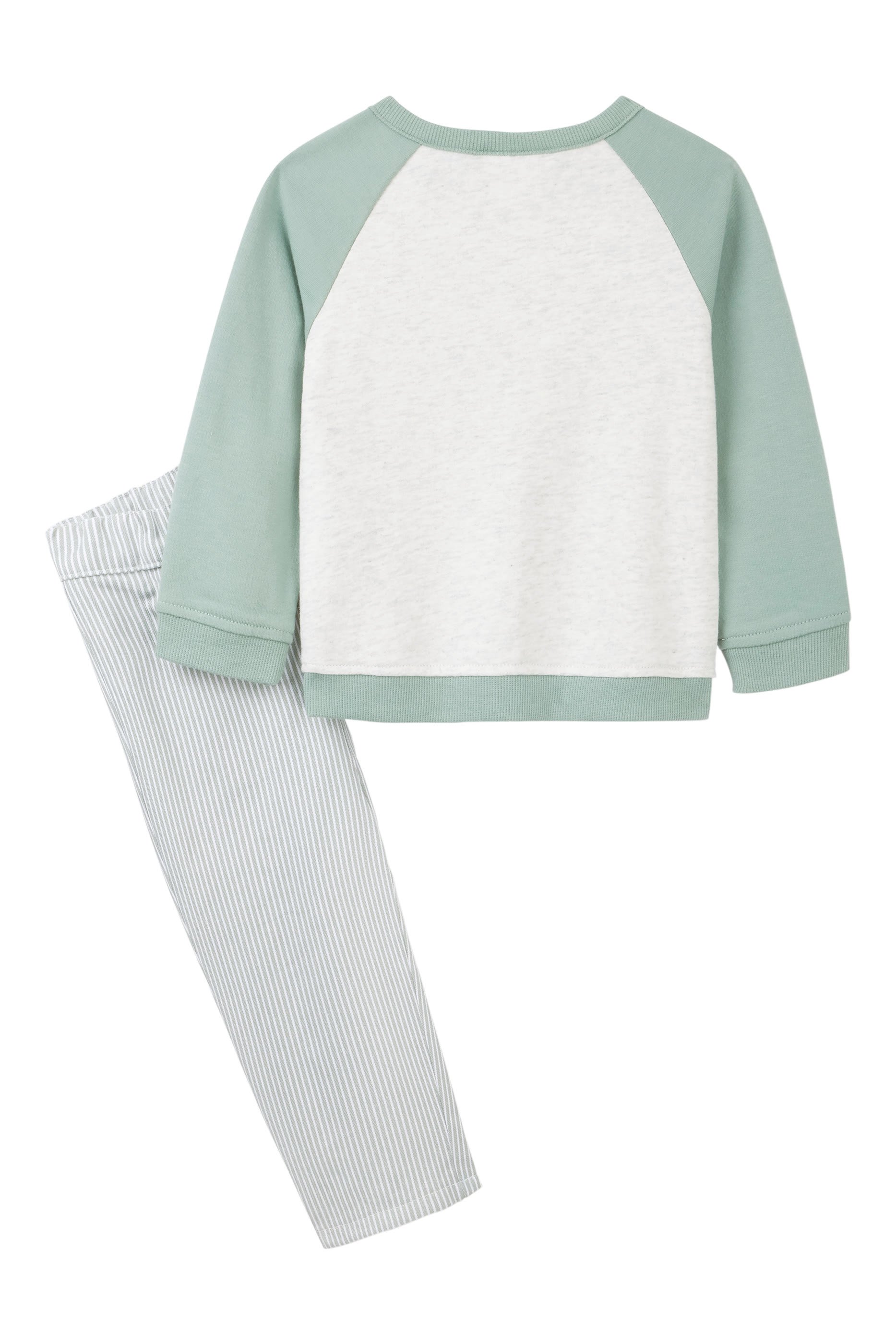 Kids Turtle Sweatshirt & Striped Twill Trousers Set