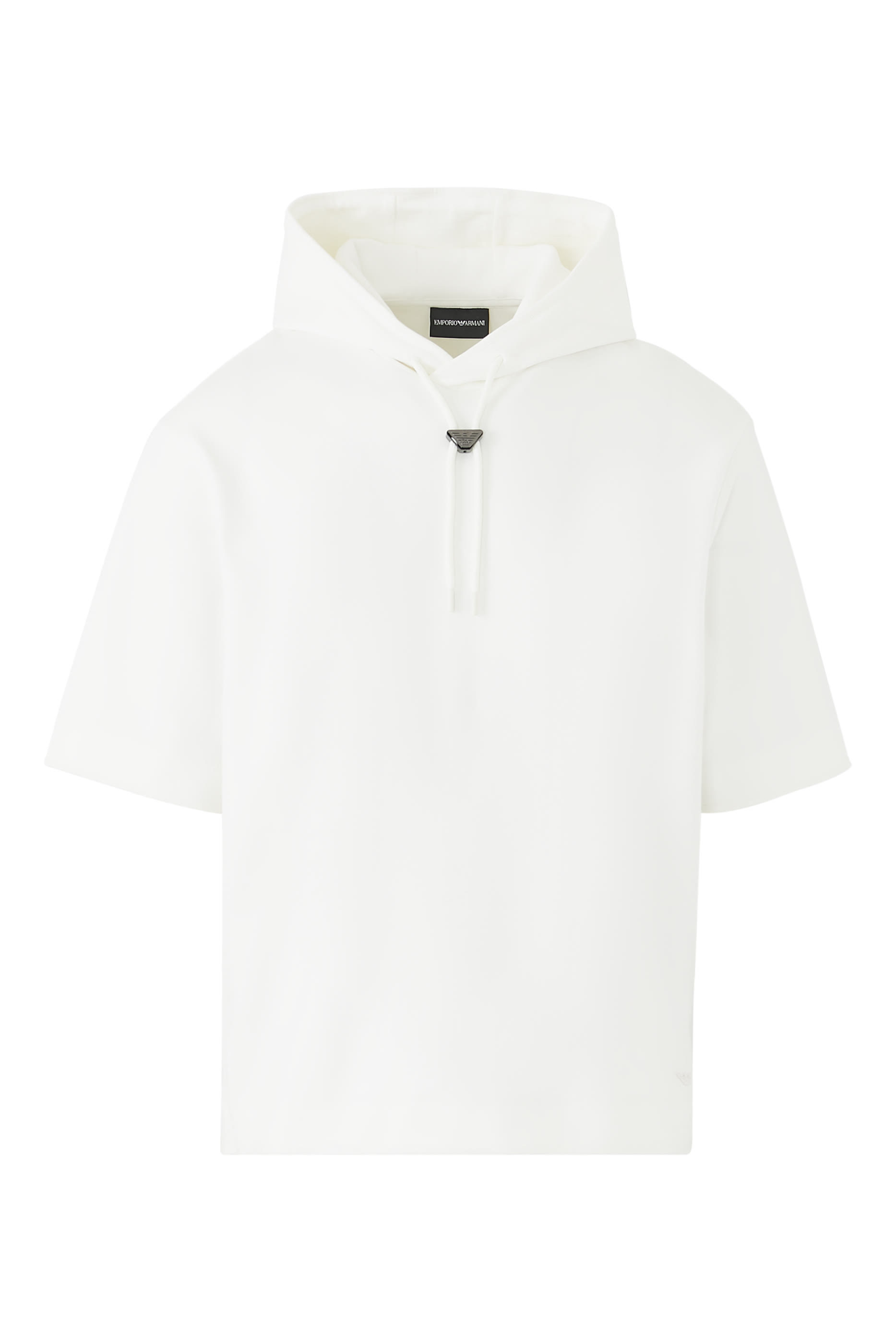 Short-Sleeved Oversized Jersey Hooded Sweatshirt