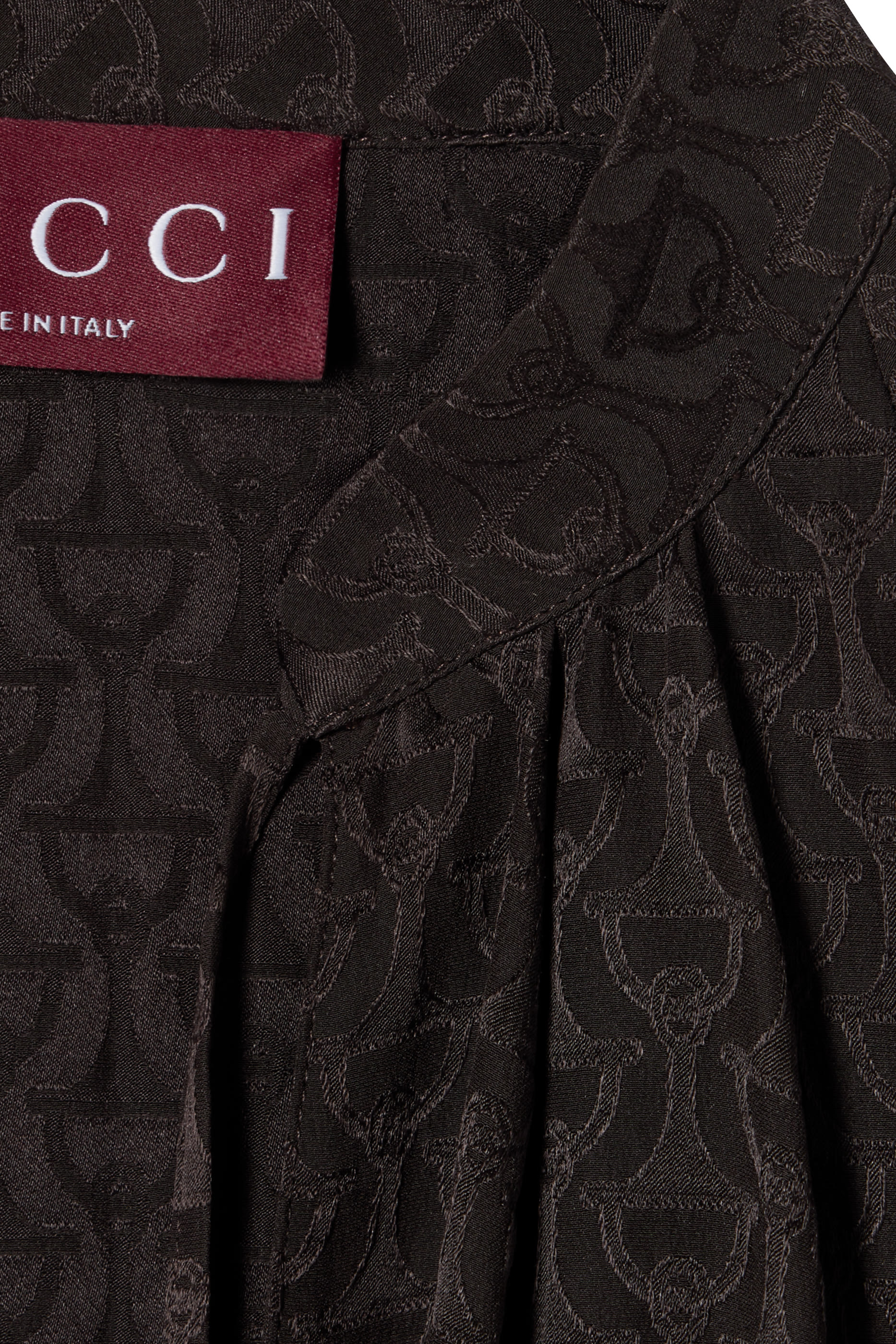 Horsebit Silk Jacquard Shirt