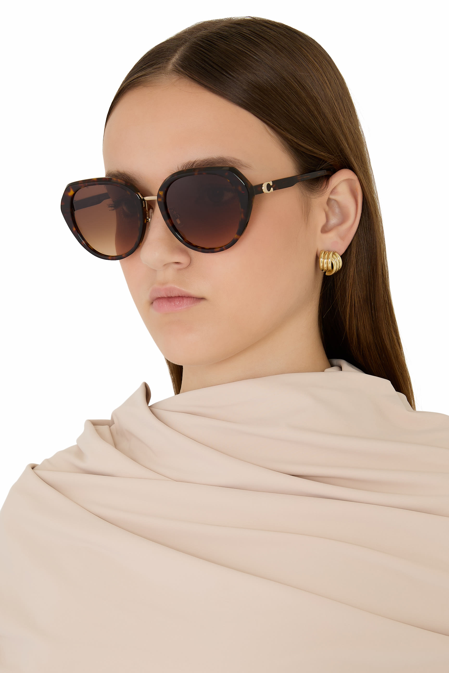 Cat Eye Frame Maxi C Thin Temple Sunglasses