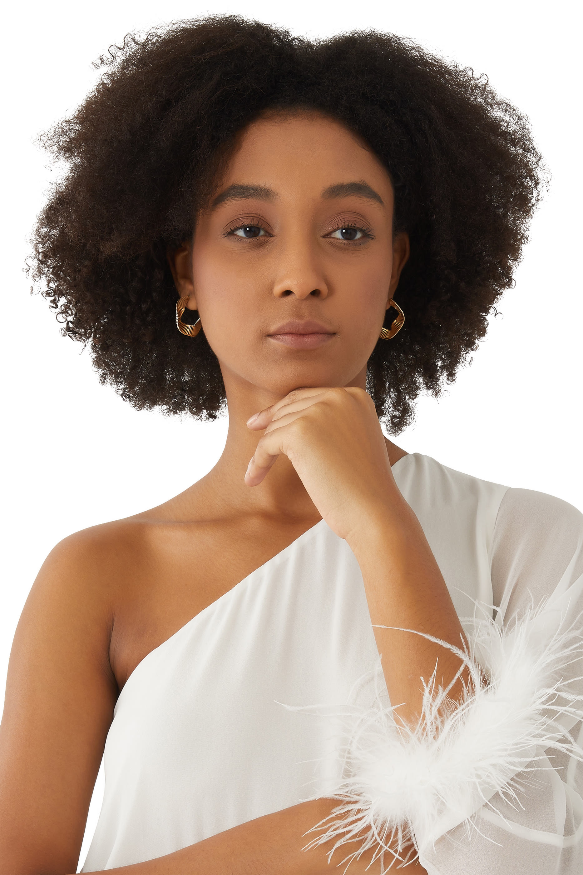 Waves Size 3 Hoops, 18K Gold, White Enamel & Diamonds