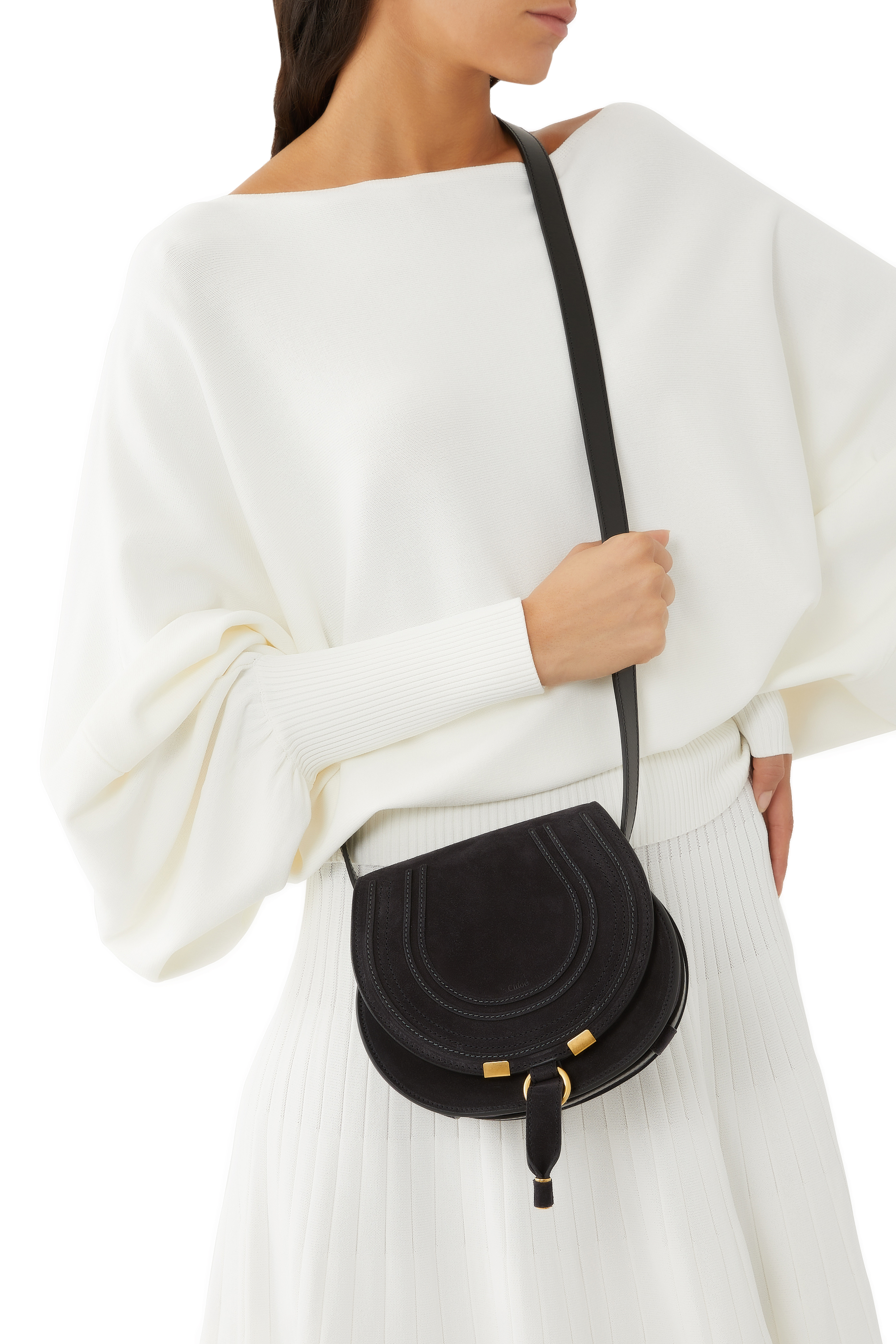 Marcie Small Suede Saddle Bag