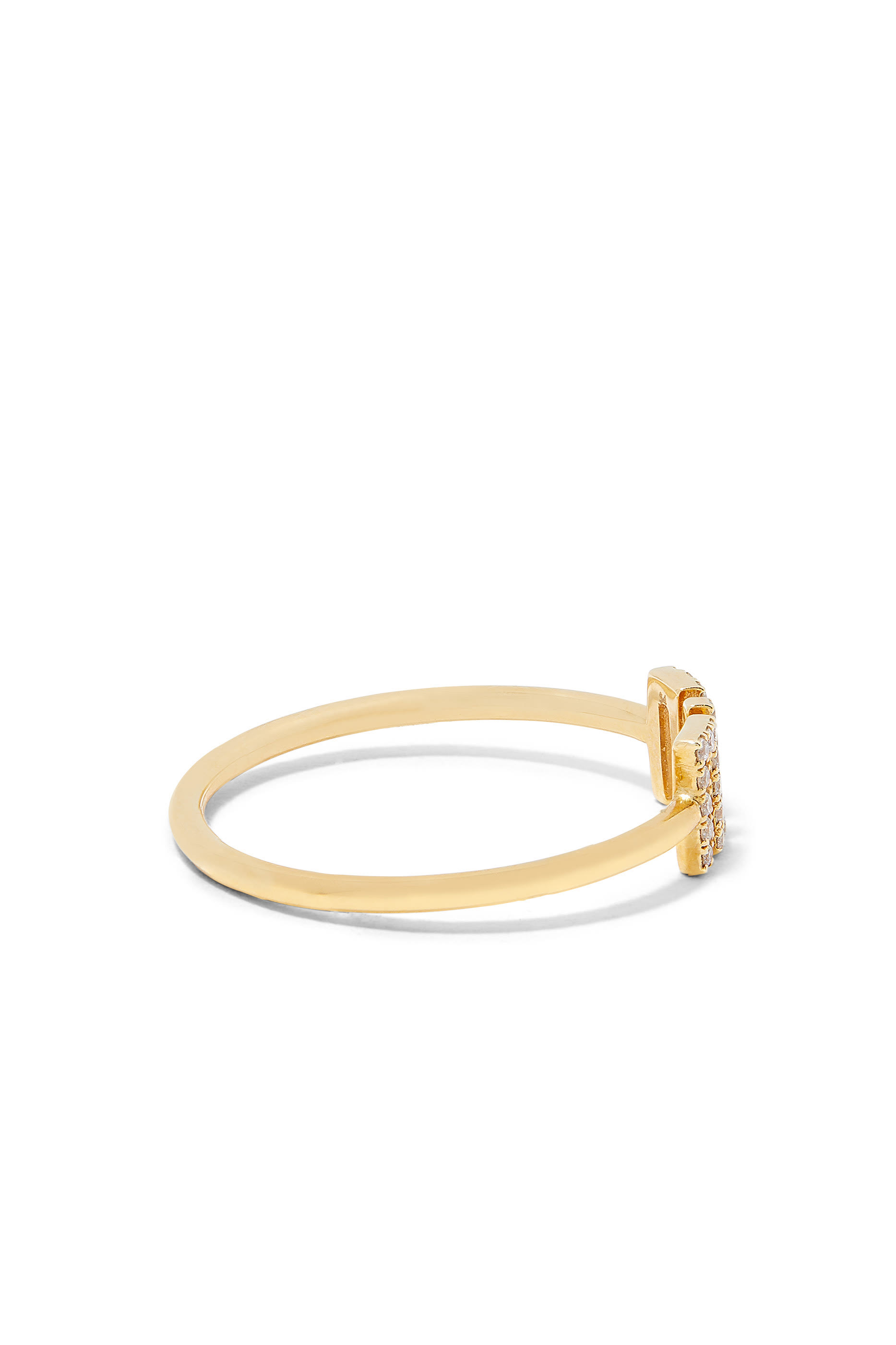 Small Allah Ring, 18k Gold & Diamonds