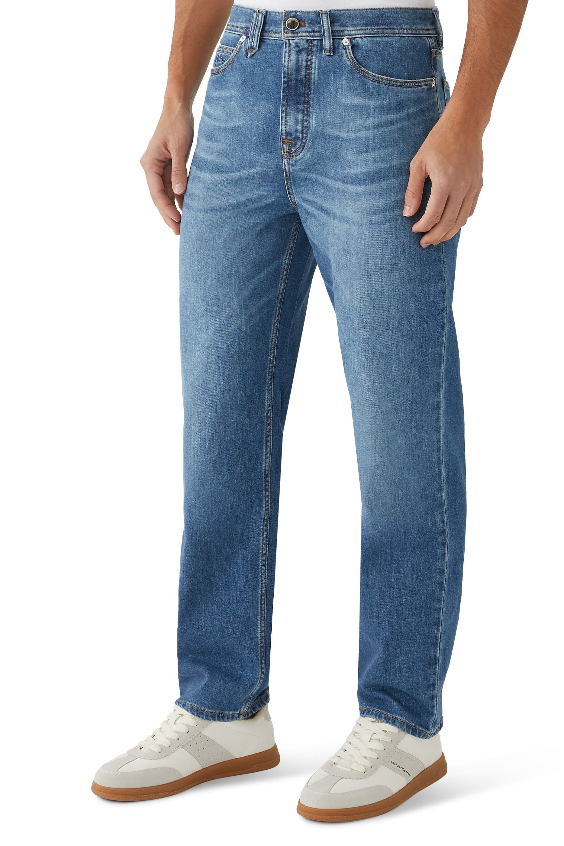 Straight-Leg Denim Jeans