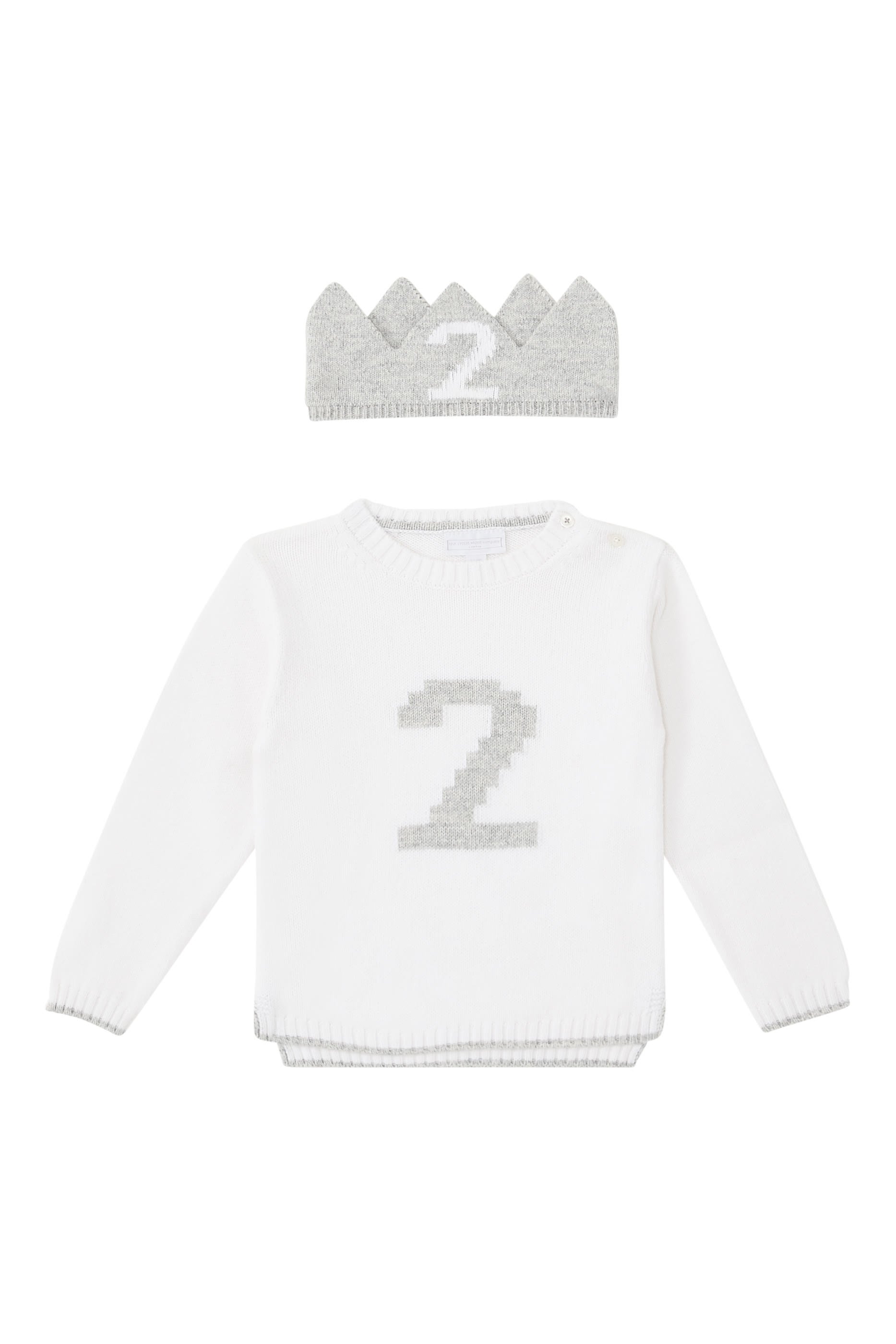 Kids Organic Cotton Blend My 2nd Birthday Jumper & Crown Gift Set 