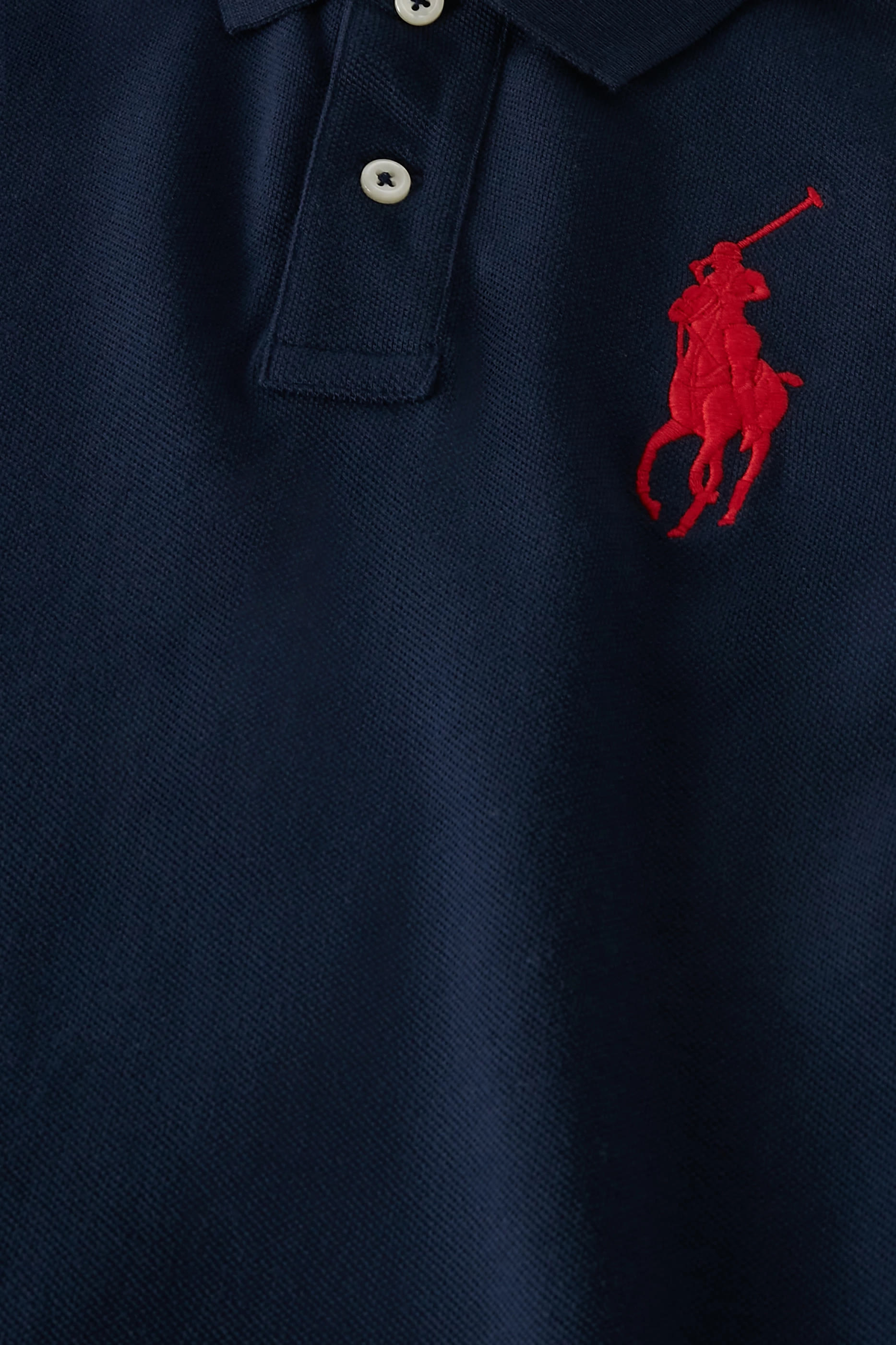 Kids Big Pony Cotton Mesh Polo Shirt