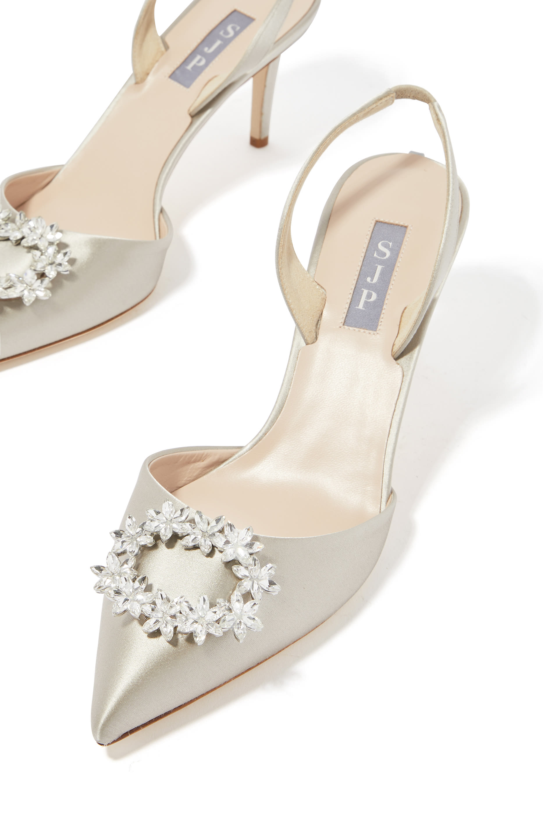 Edith 70 Satin Slingback Pumps