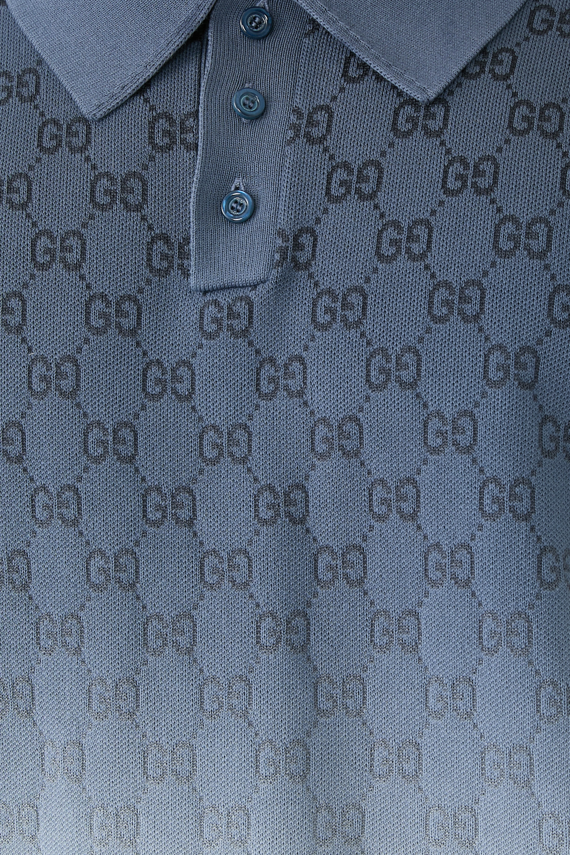 GG Cotton Knit Jacquard Polo Shirt