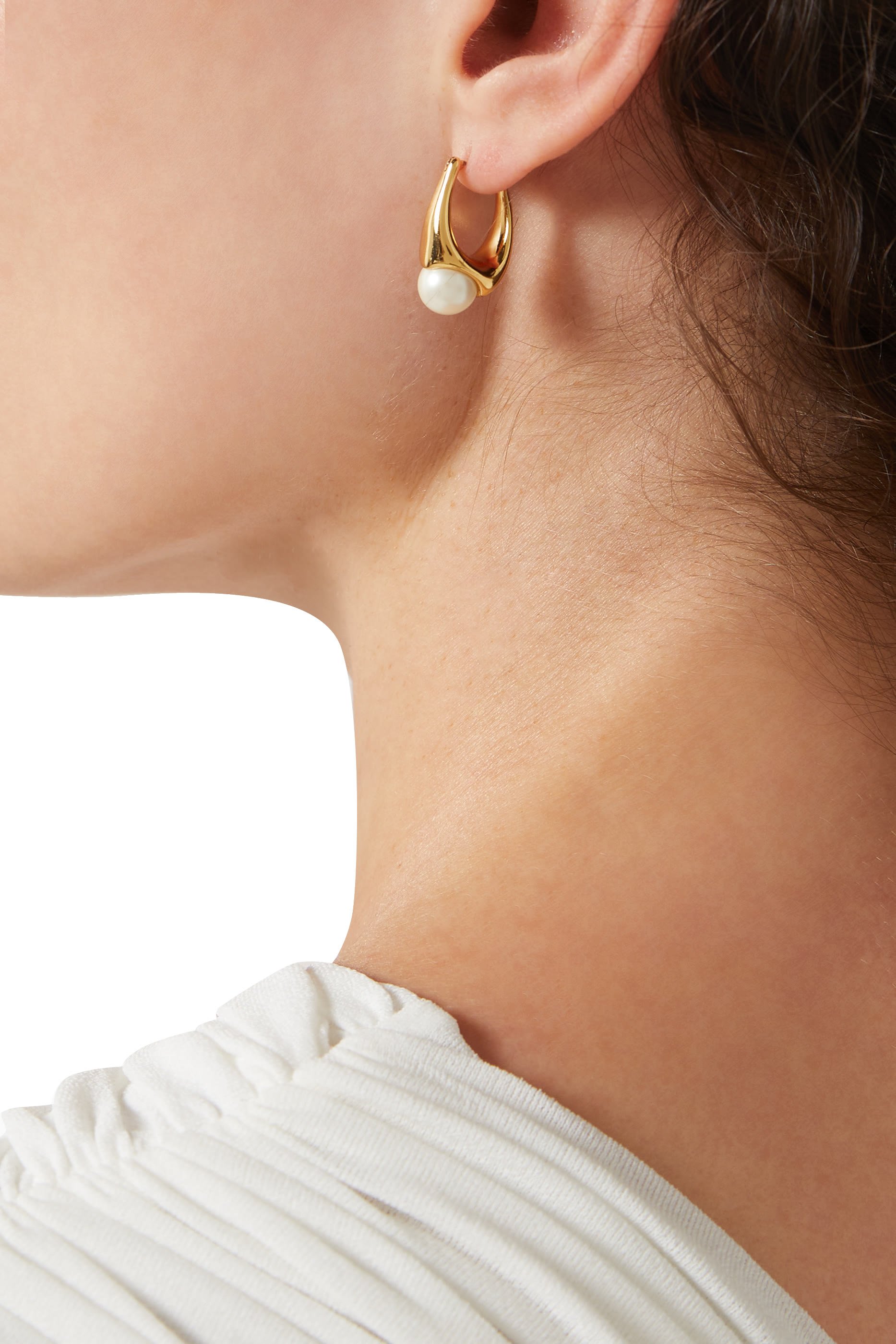 Harmony Huggies Earrings, Titanium & Glass