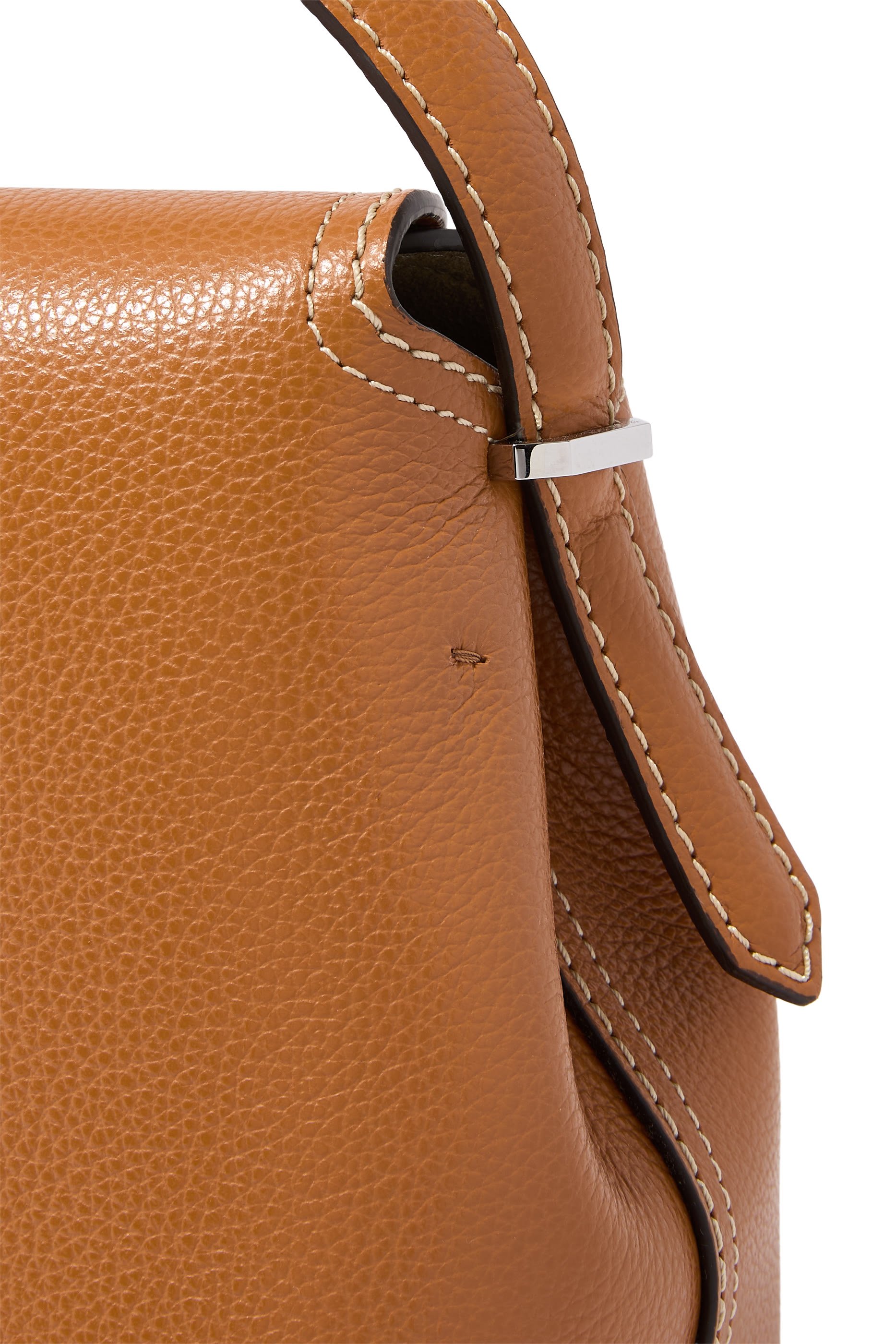  T-Lock Grained-Leather Top Handle Bag