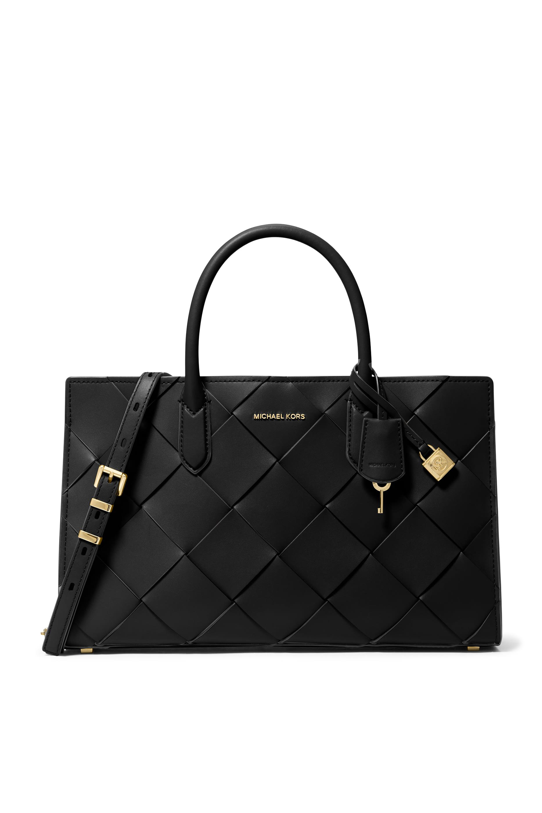 Scarlett Medium Woven Leather Satchel