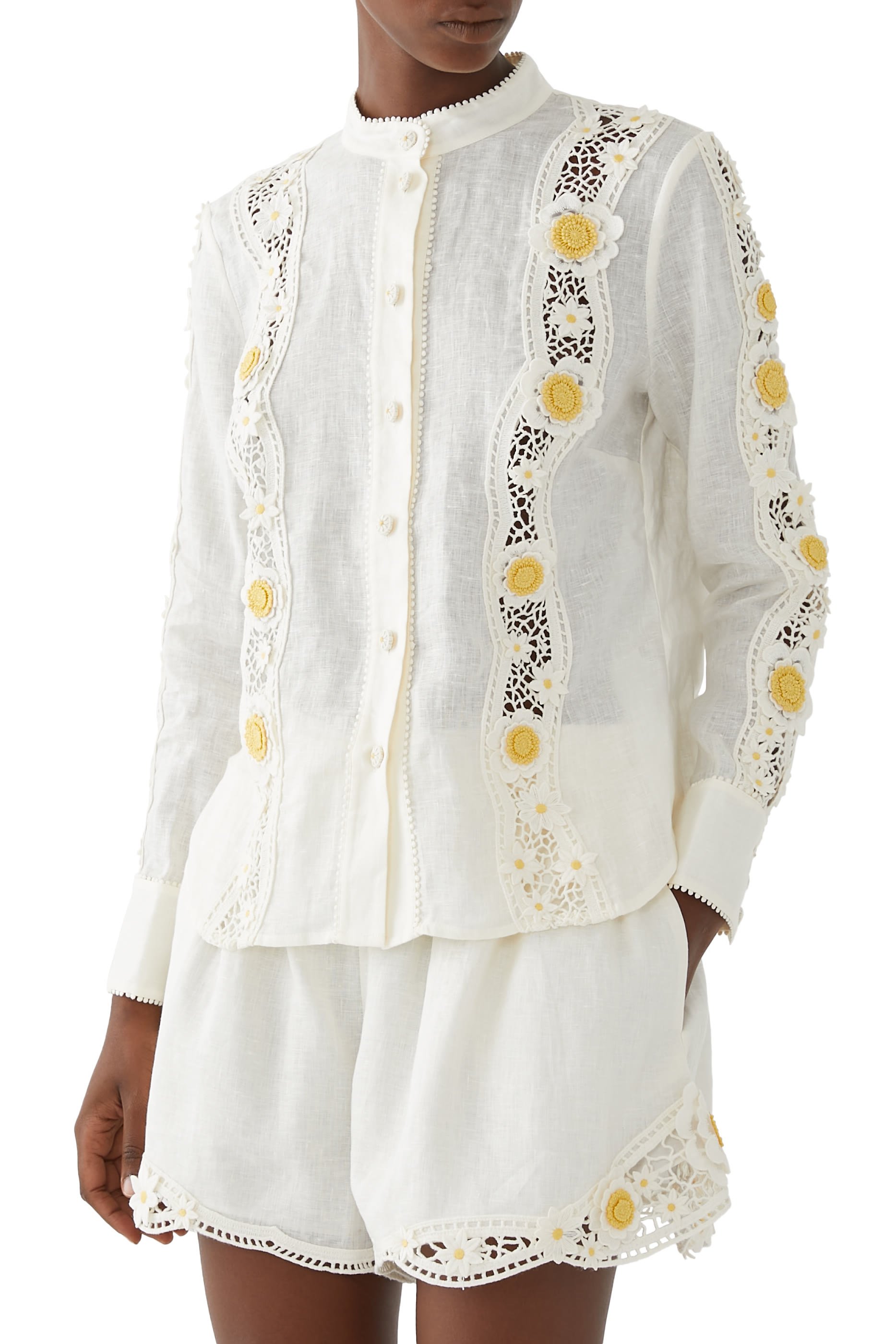Everley Flower Trim Shirt