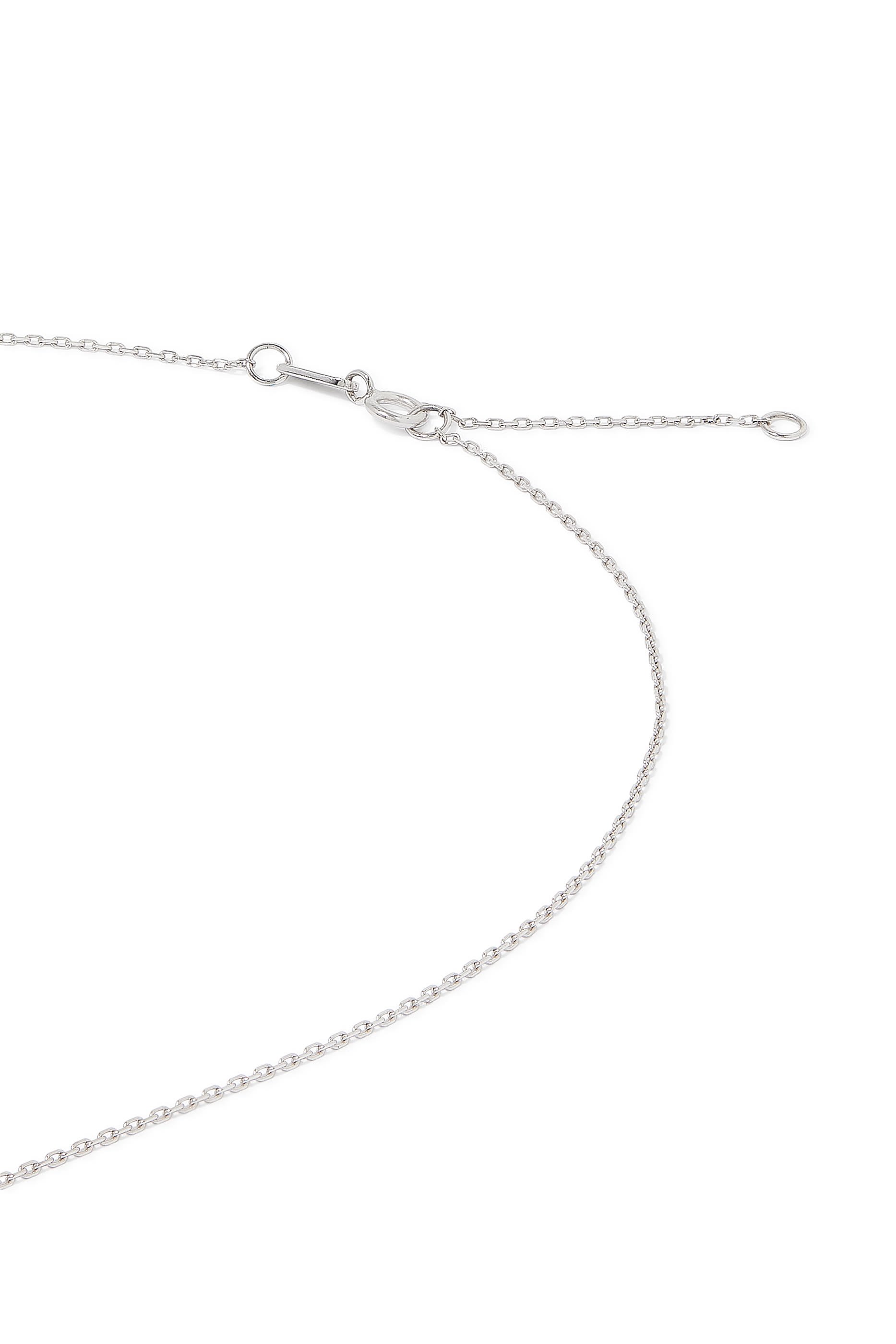 Oula XS Lam Letter Chain Pendant, 18k White Gold & Diamonds