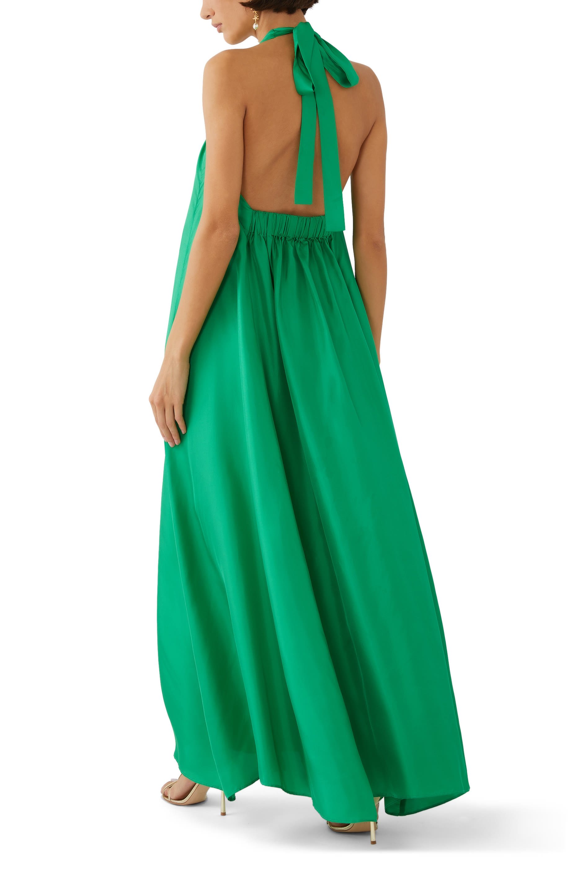 Tropea Halter Maxi Silk Dress