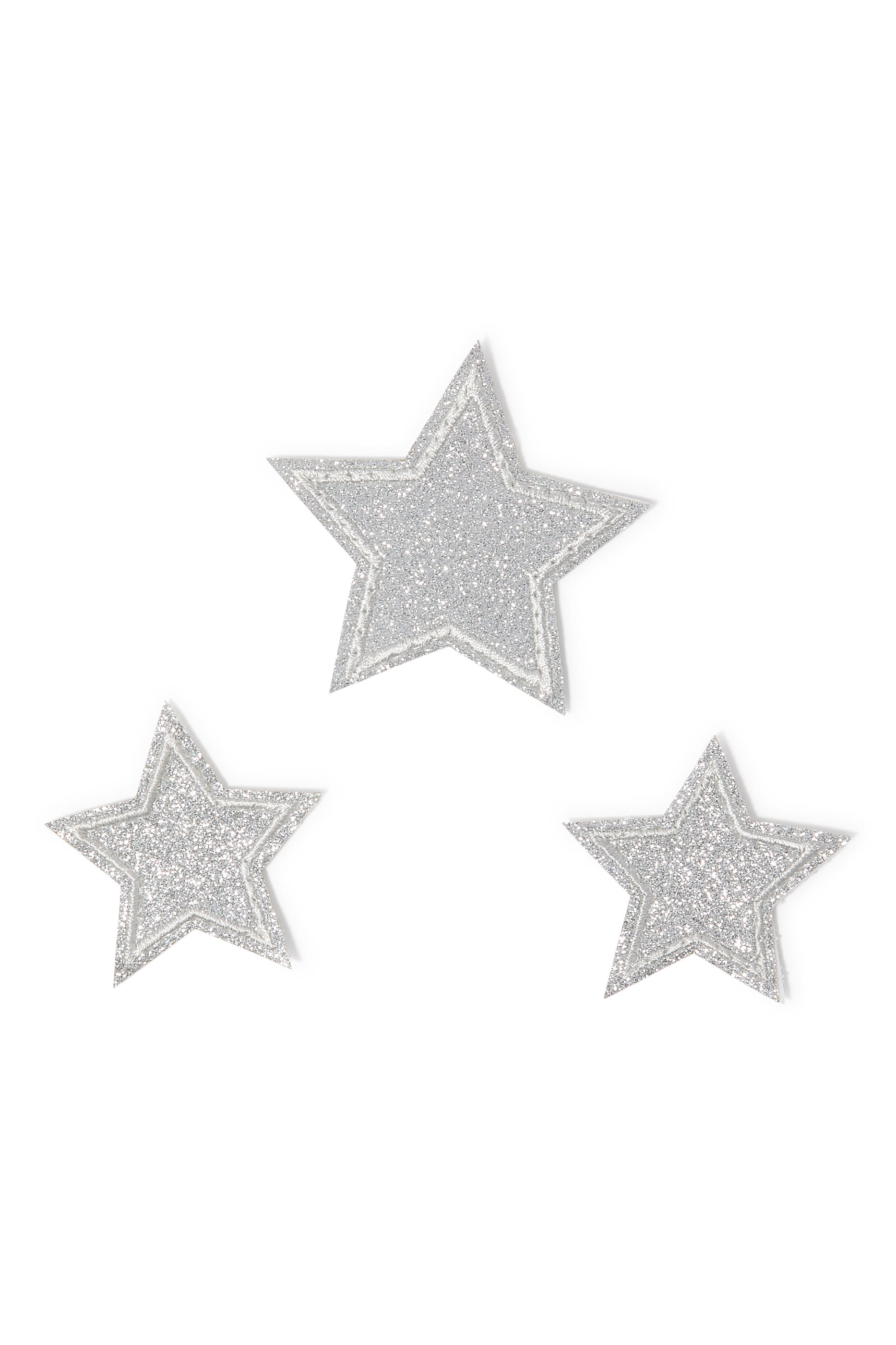 Kids Silver Stars Patch Set