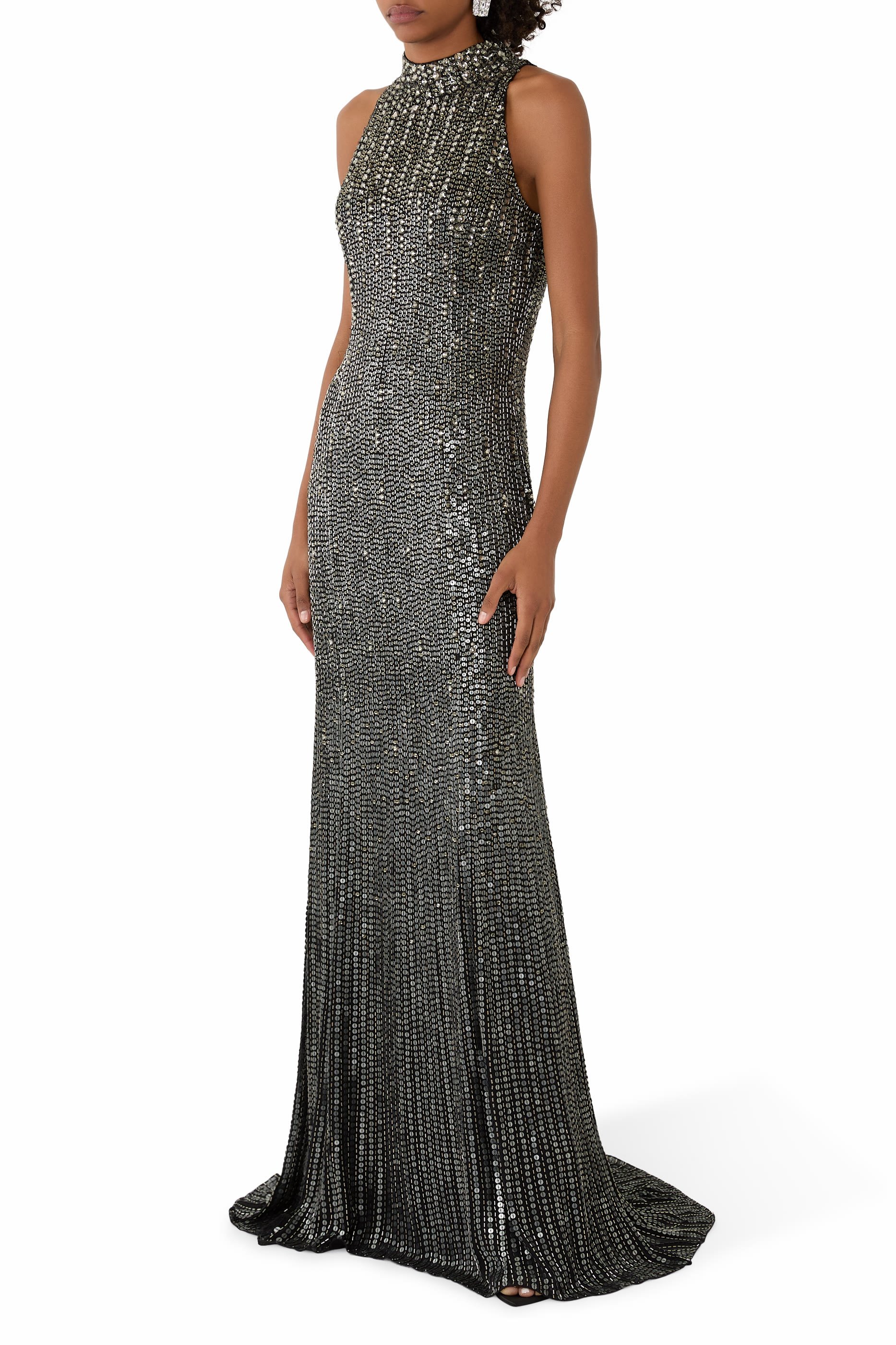 Benue Halter Embroidered Gown