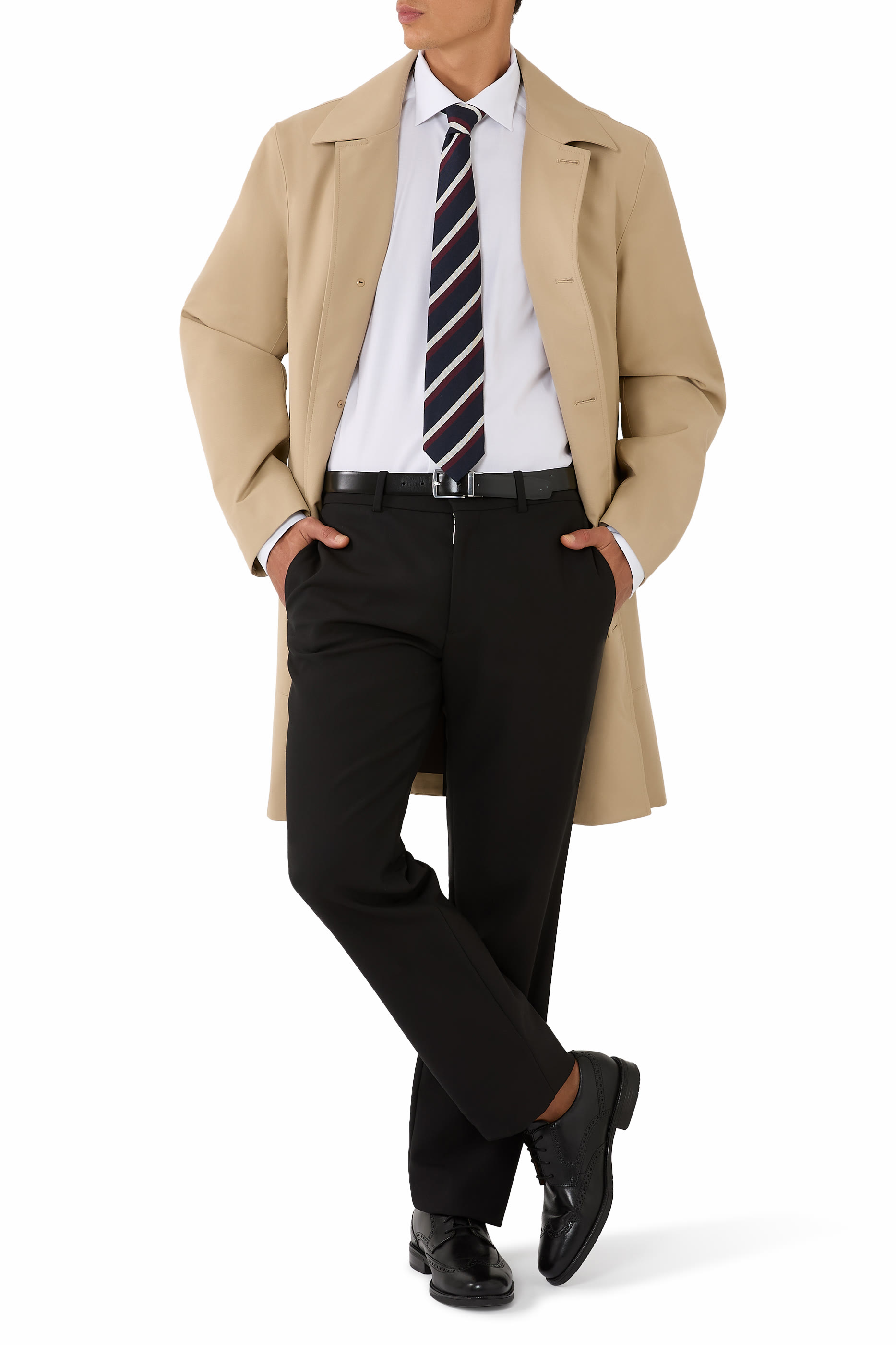 Striped Woven Silk Tie