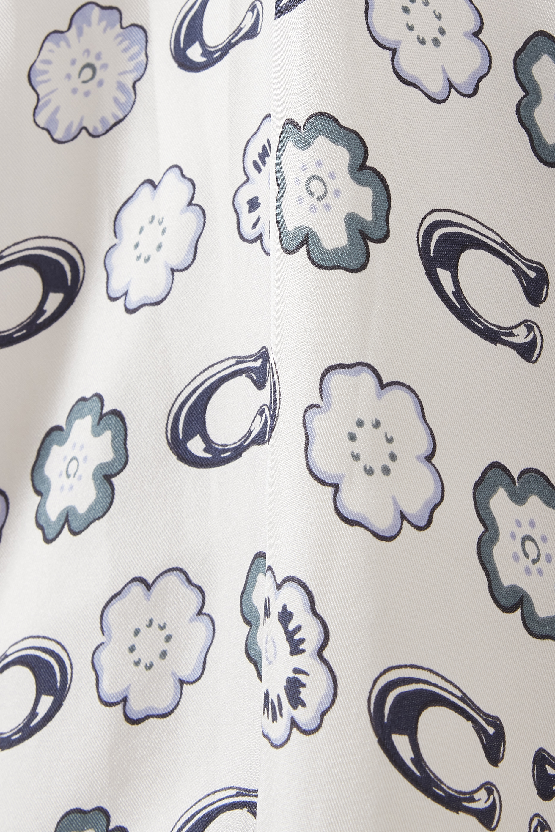 Tea Rose Print Silk Diamond Scarf