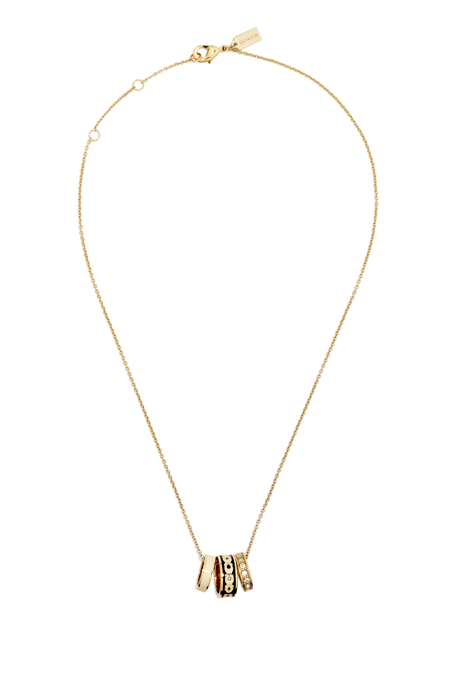 Enamel C Signature Rondelle Pendant