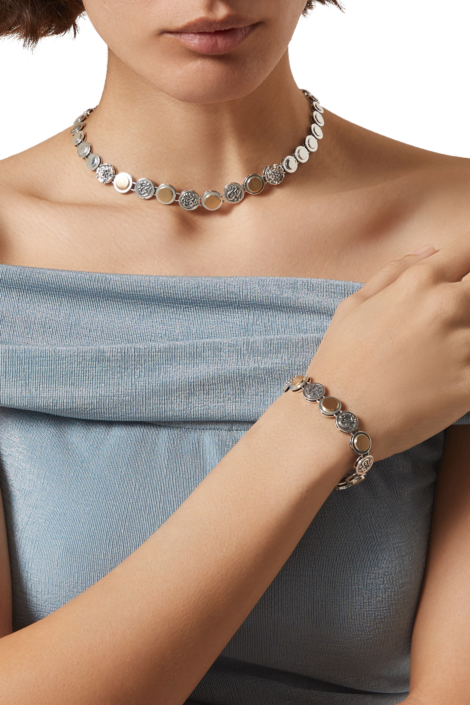 Endearment Necklace, 18k Yellow Gold & Sterling Silver