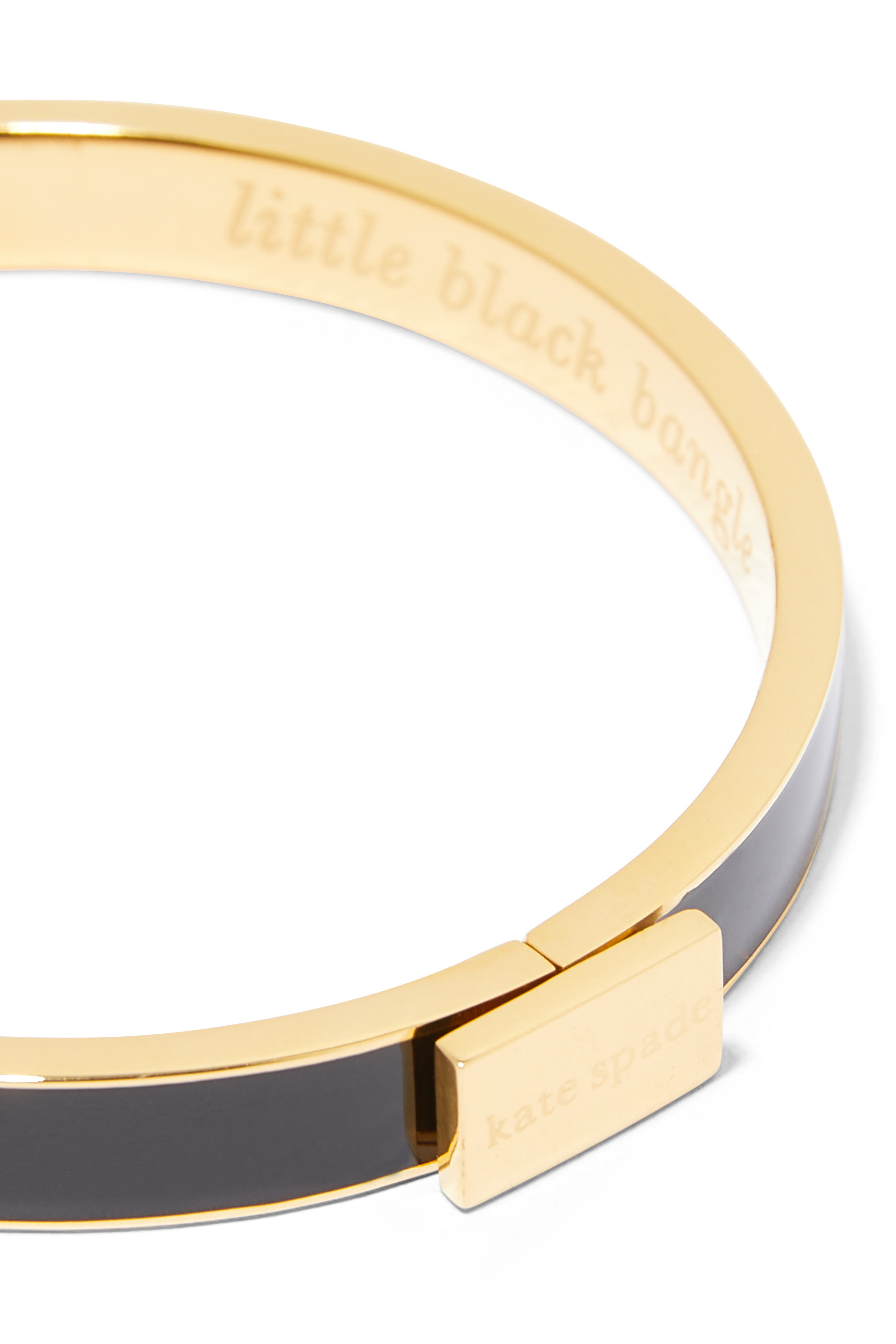 Little Black Idiom Bangle, Plated Metal & Enamel