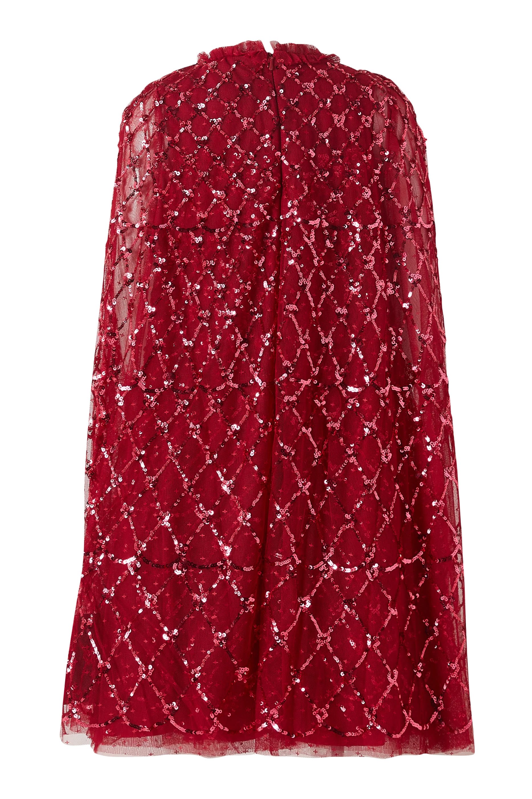 Kids Heart Lattice Cape Dress