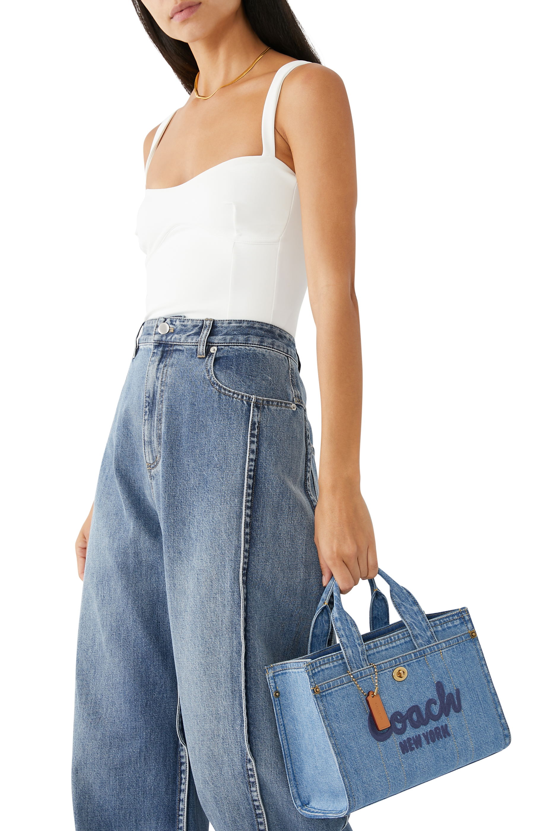 Denim Cargo Tote Bag