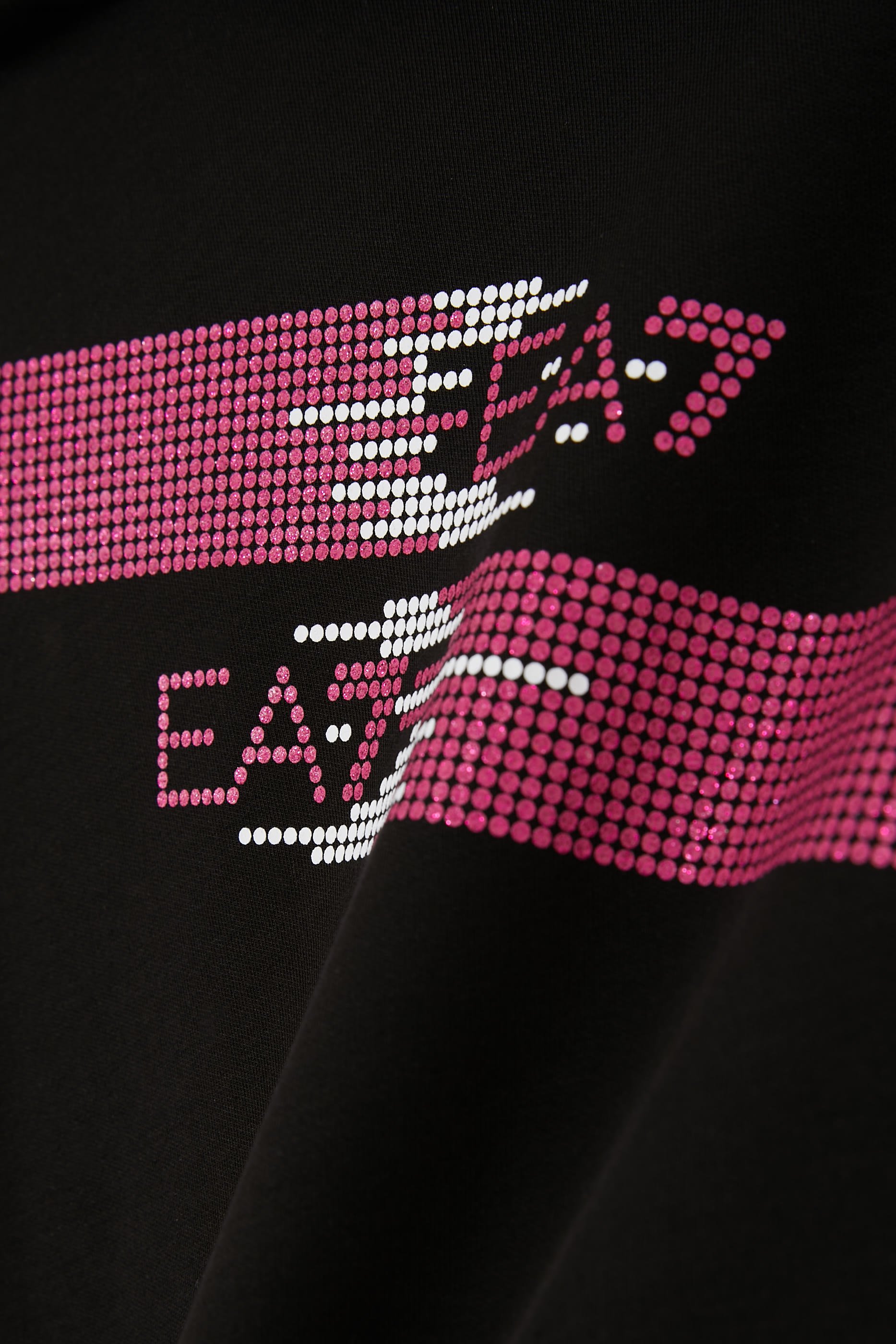Kids EA7 Glitter Logo Hooded Sweatshirt