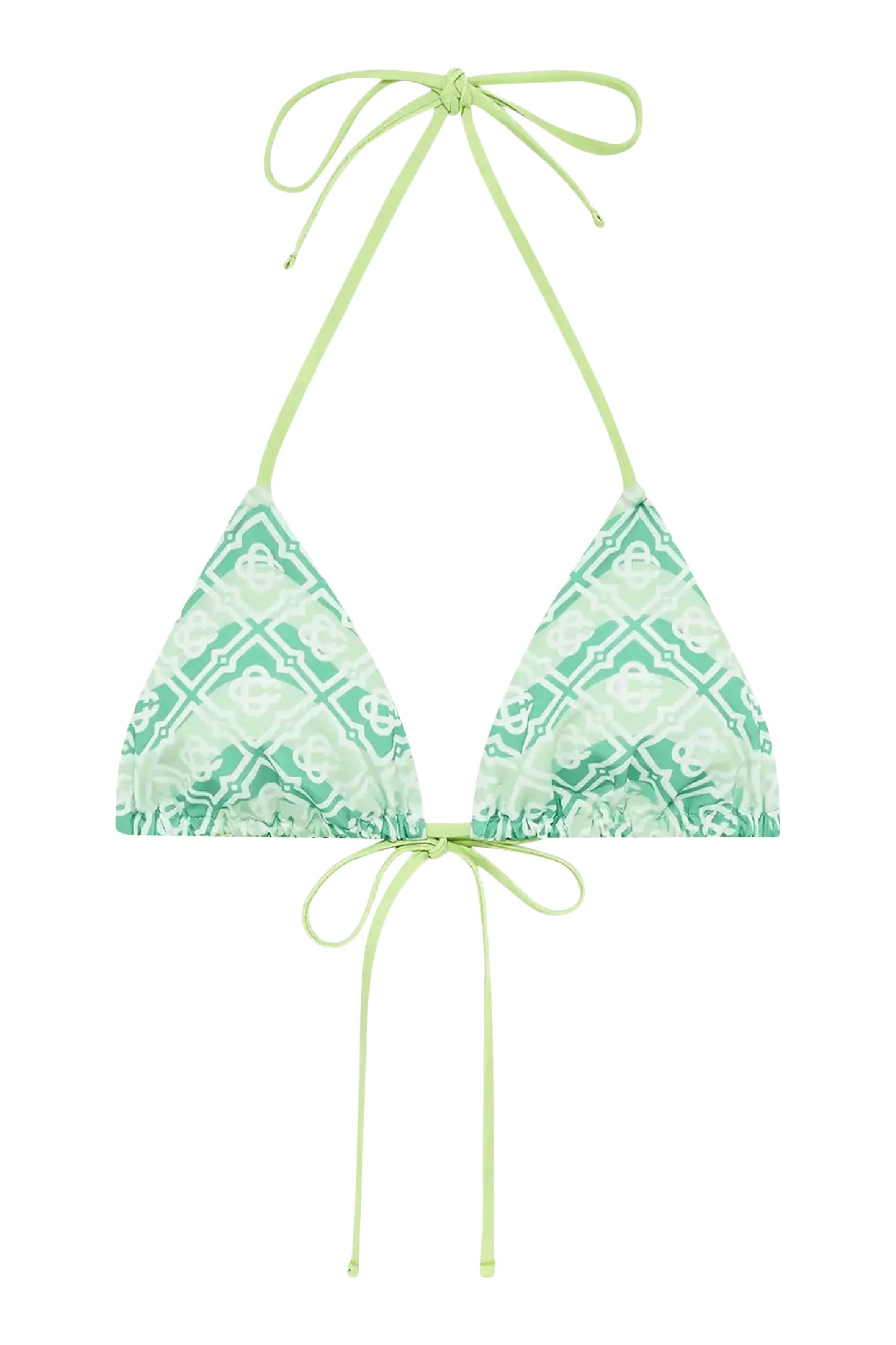 Wavy Monogram String Bikini Top