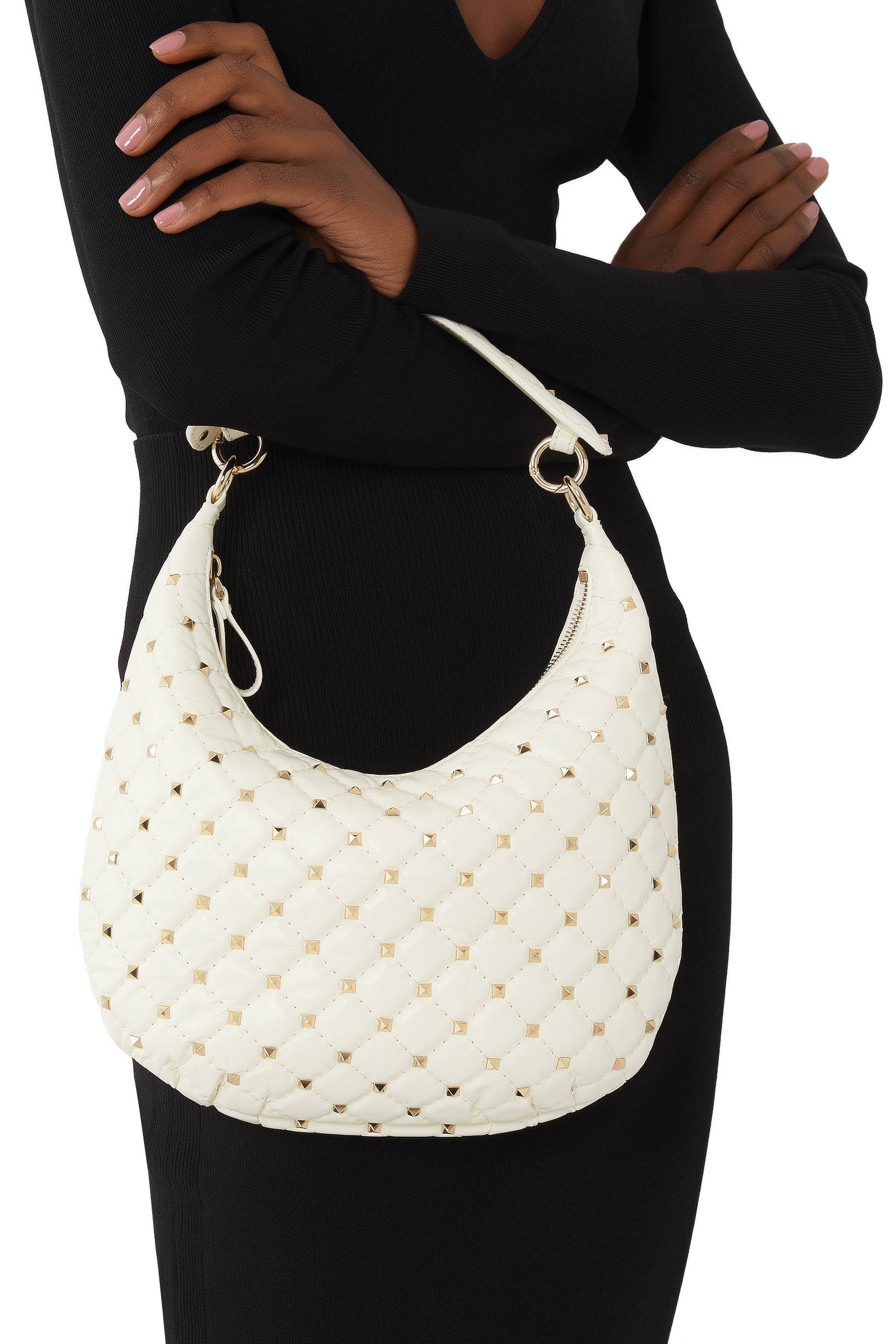 Rockstud Spike Small Hobo Bag