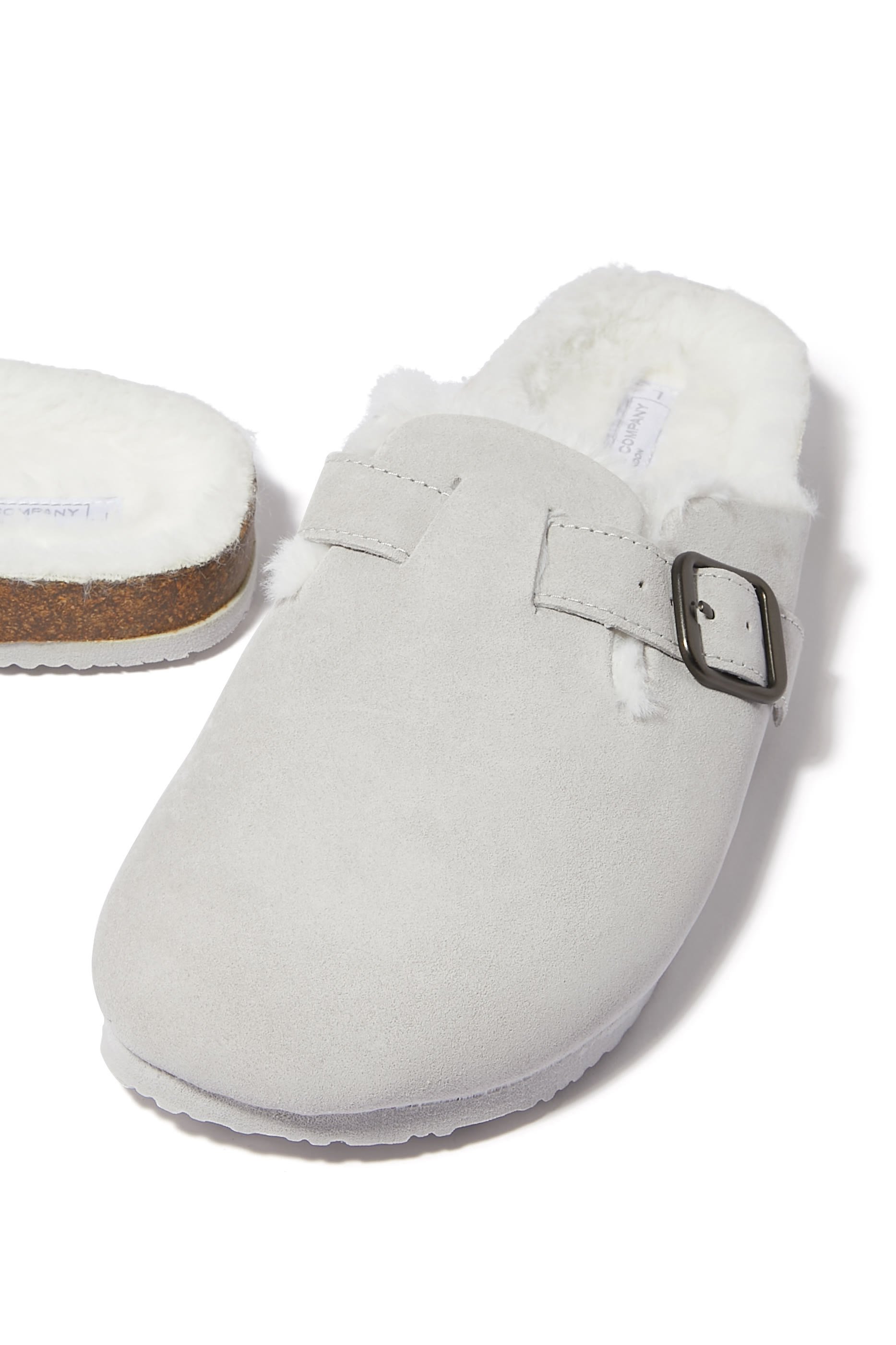 Suede Corkbed Mule Slippers
