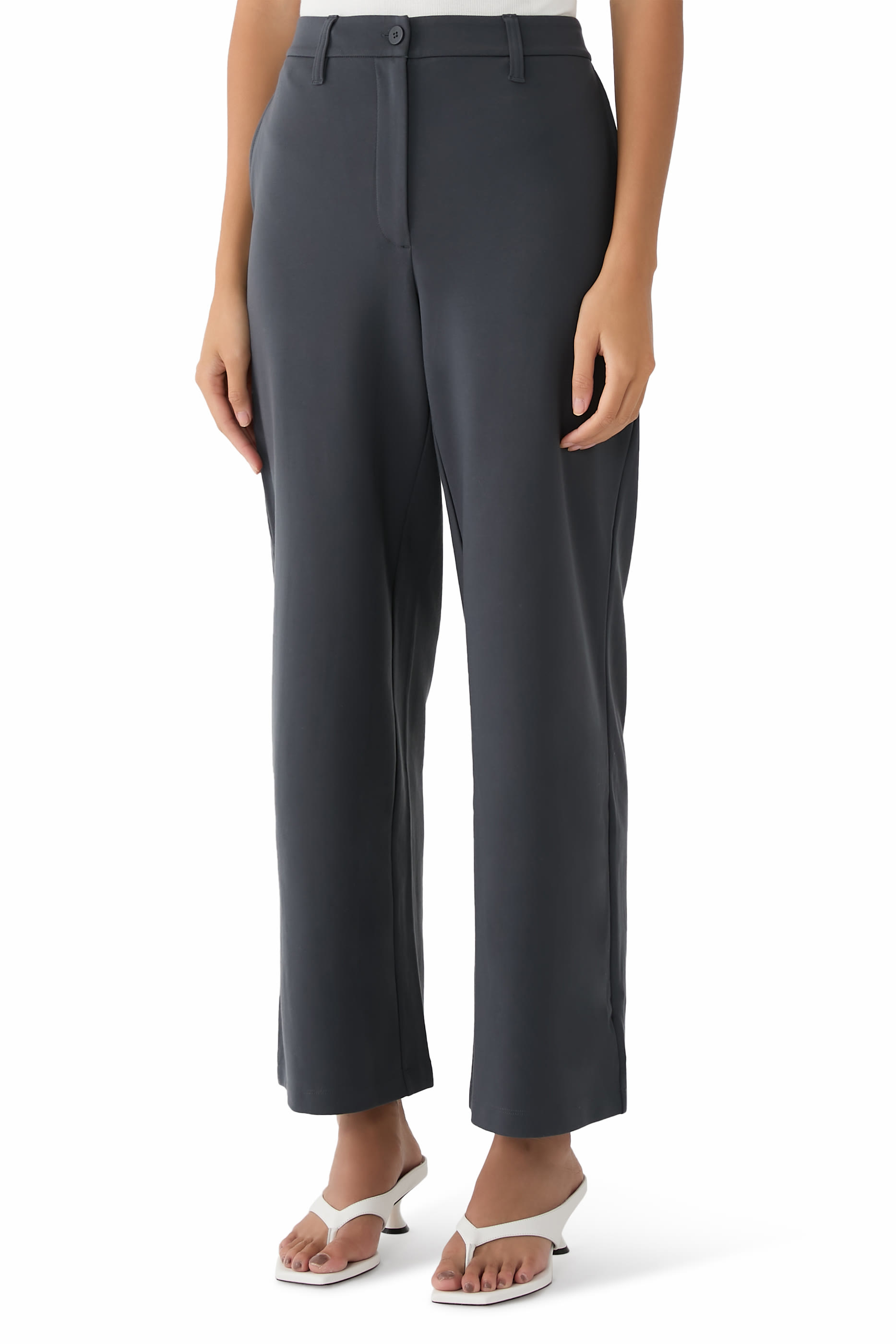 Washable Flex Ponte Wide Trouser Pants