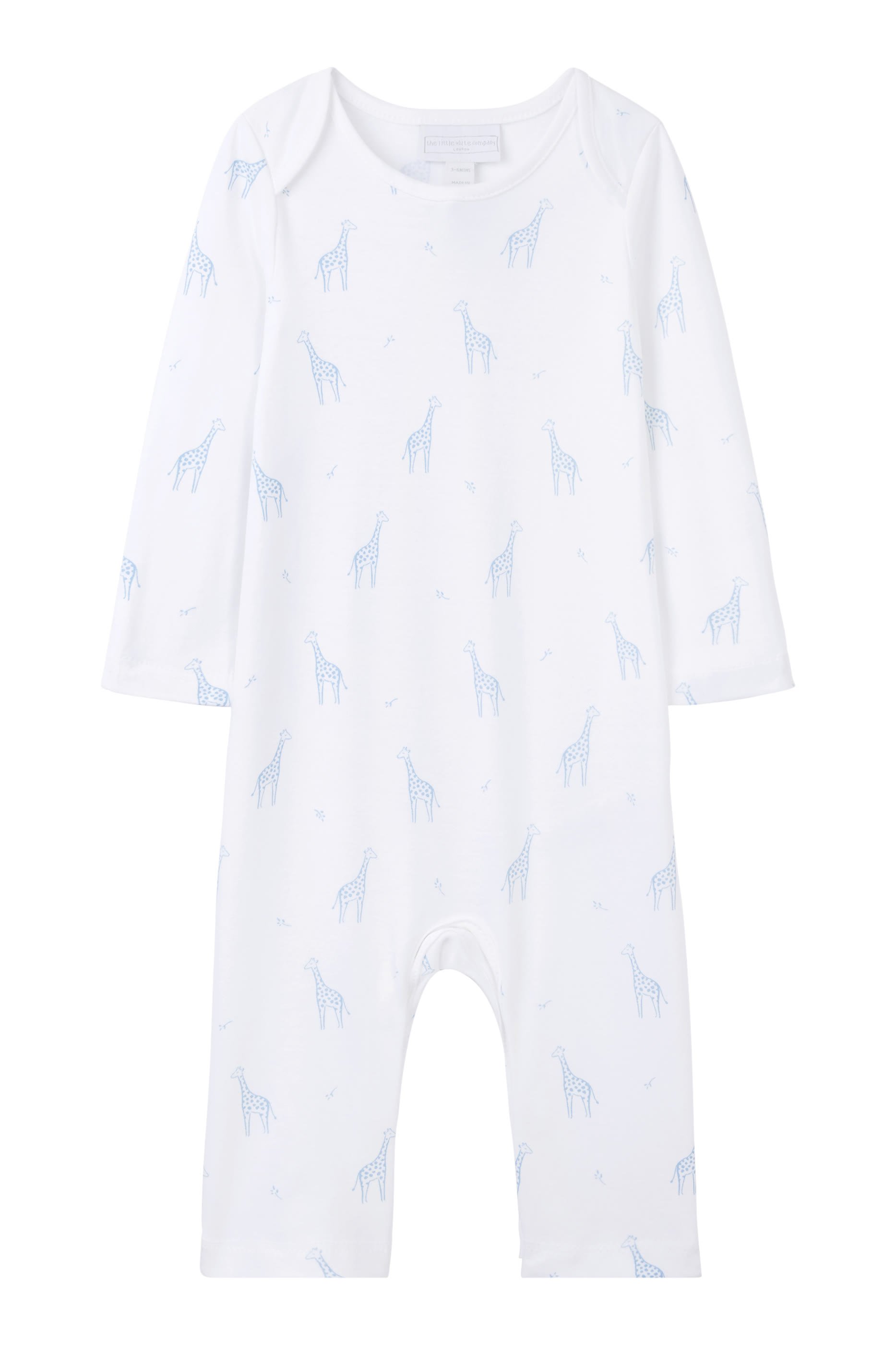 Kids Giraffe Print Organic Cotton Sleepsuit