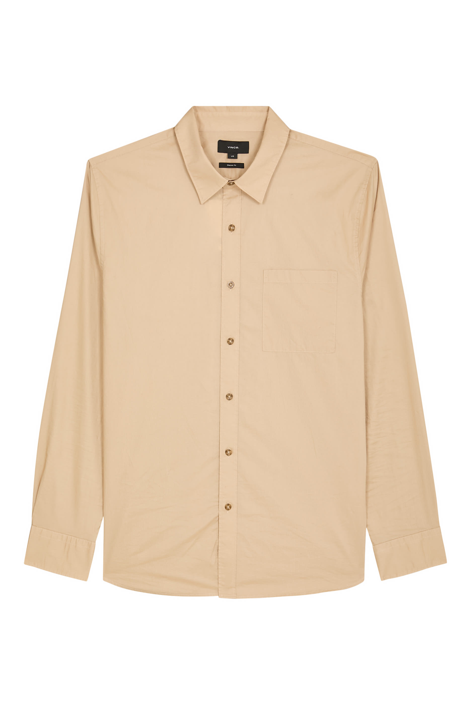 Cotton Poplin Button-Front Shirt 