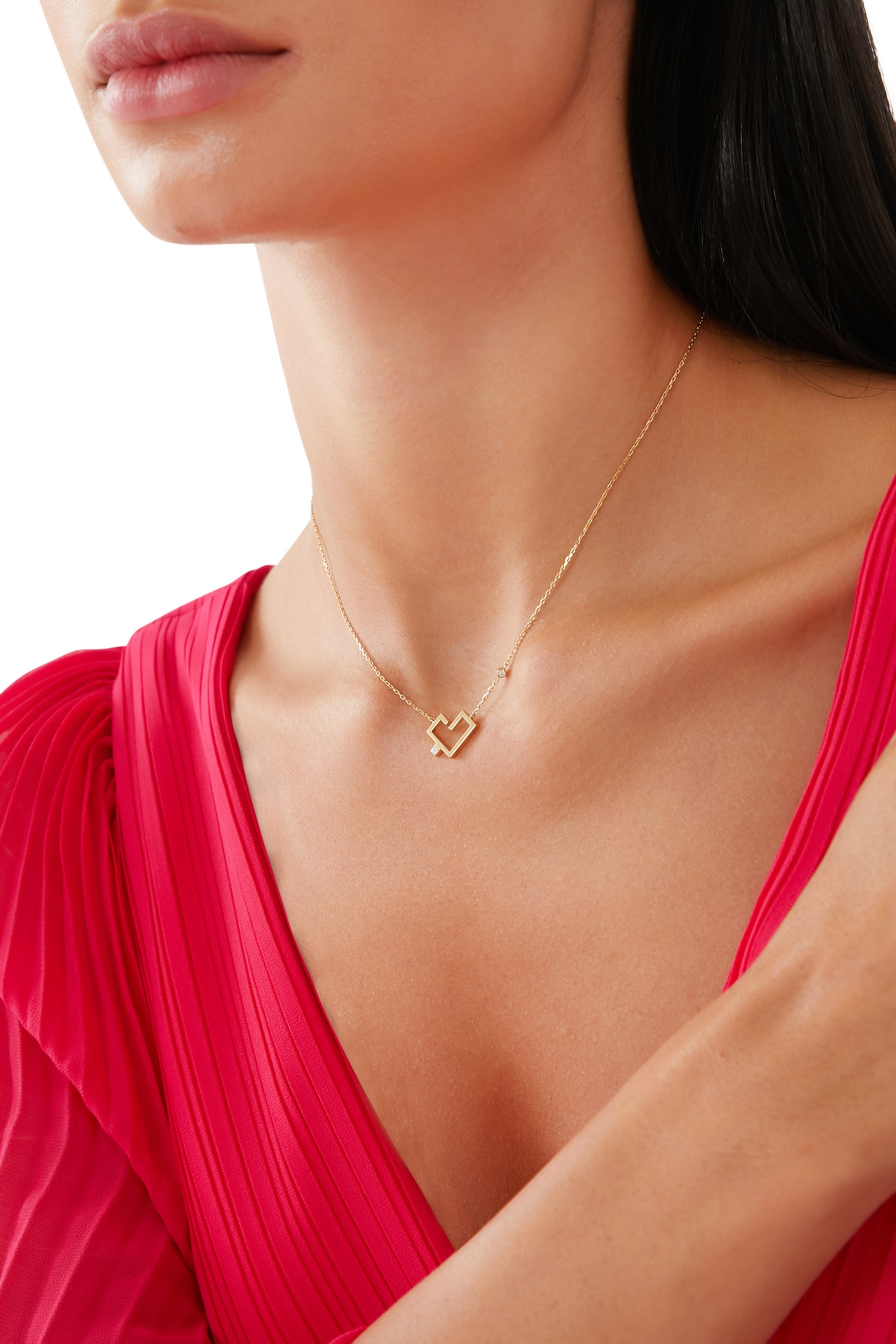 Hubb 18K Gold & Single Diamond Necklace
